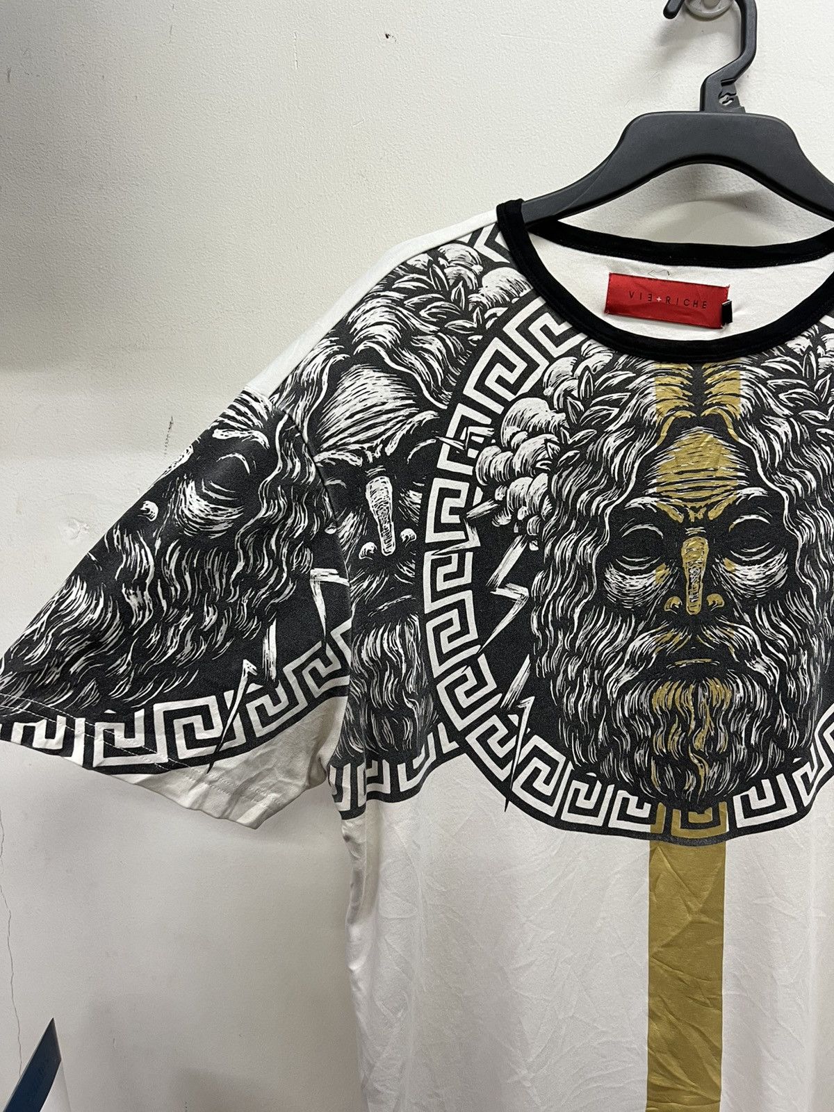 Vie + Riche Paris Vie+Riche Zeus Graphic Tee–Gold Stripe Greek Mythology Print Size US L / EU 52-54 / 3 - 2 Thumbnail