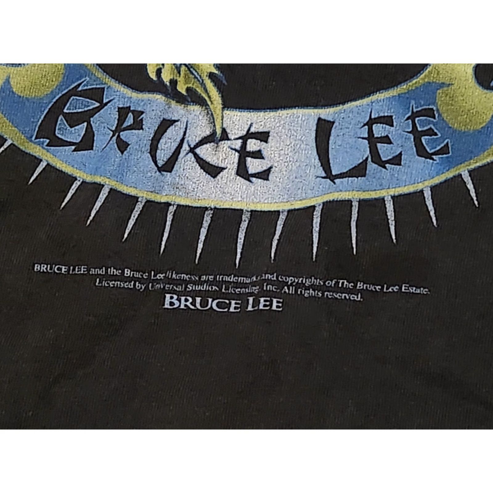 Lee VINTAGE Giant Bruce Lee Black T Shirt Mens M Medium Graphic Print Crew Neck Short Sleeve Dragon Movie Promo EUC Size US M / EU 48-50 / 2 - 4 Thumbnail
