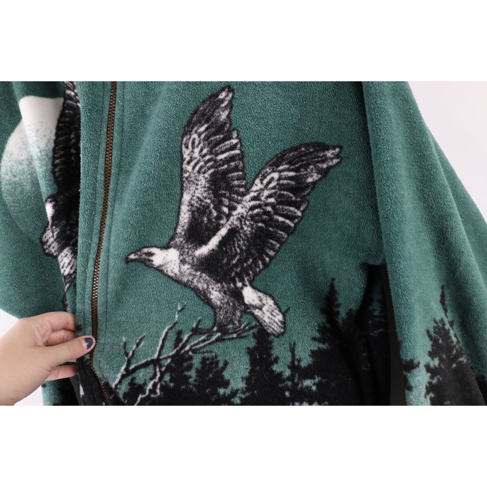 Vintage 90s Streetwear Eagle Nature All Over Print Jacket