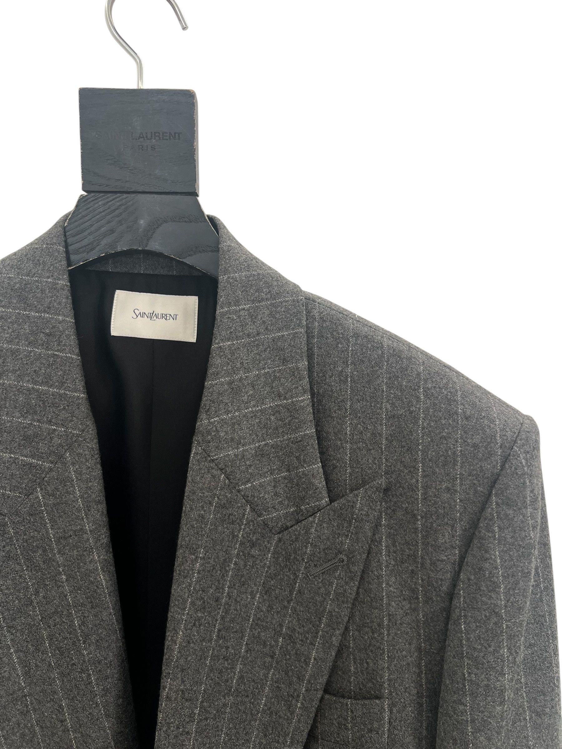 Saint Laurent Paris Saint Laurent Wool & Cashmere Striped Jacket Size US M / EU 48-50 / 2 - 2 Thumbnail