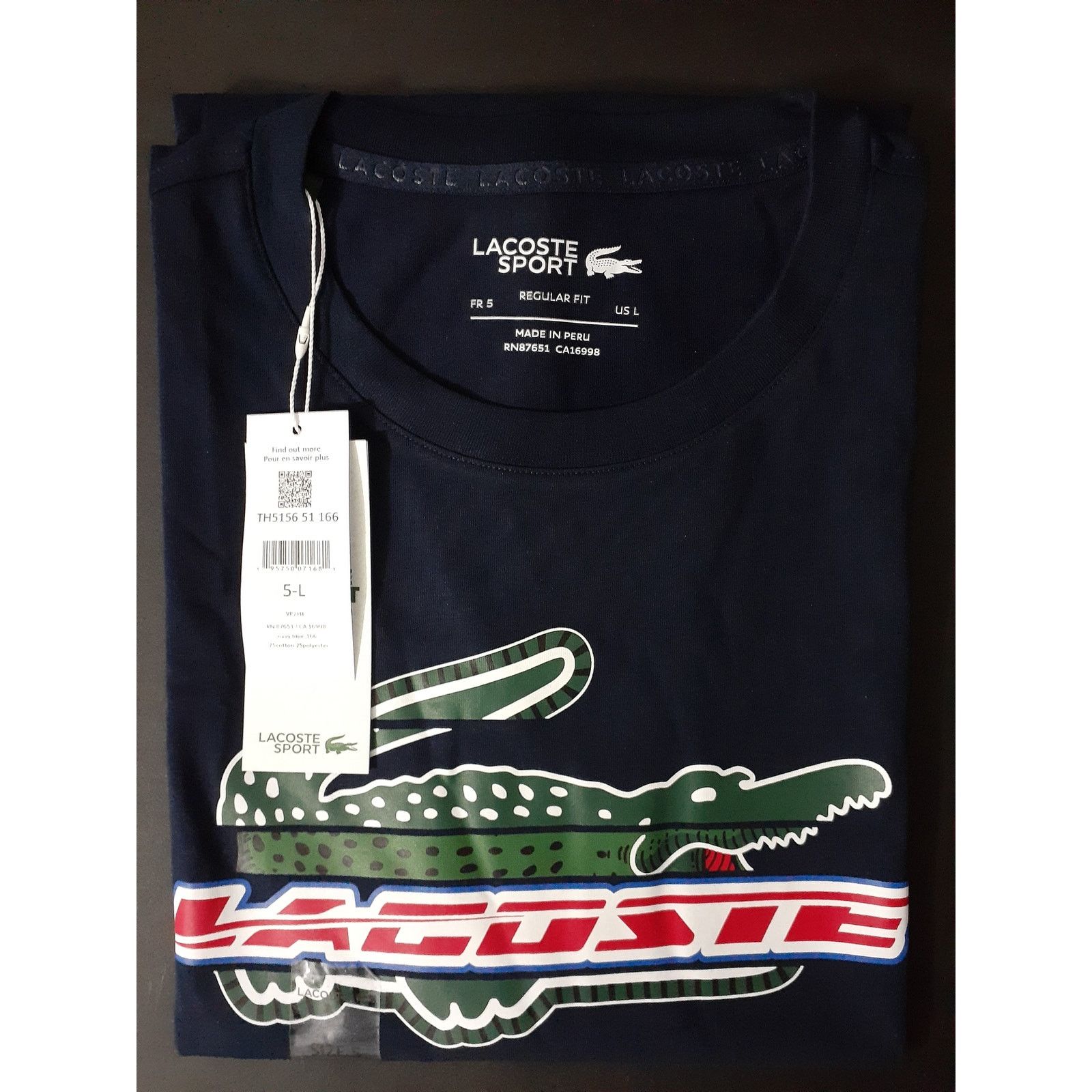 Lacoste Lacoste Men's Short Sleeve Regular Fit T-Shirt, L Navy Size US L / EU 52-54 / 3 - 2 Thumbnail