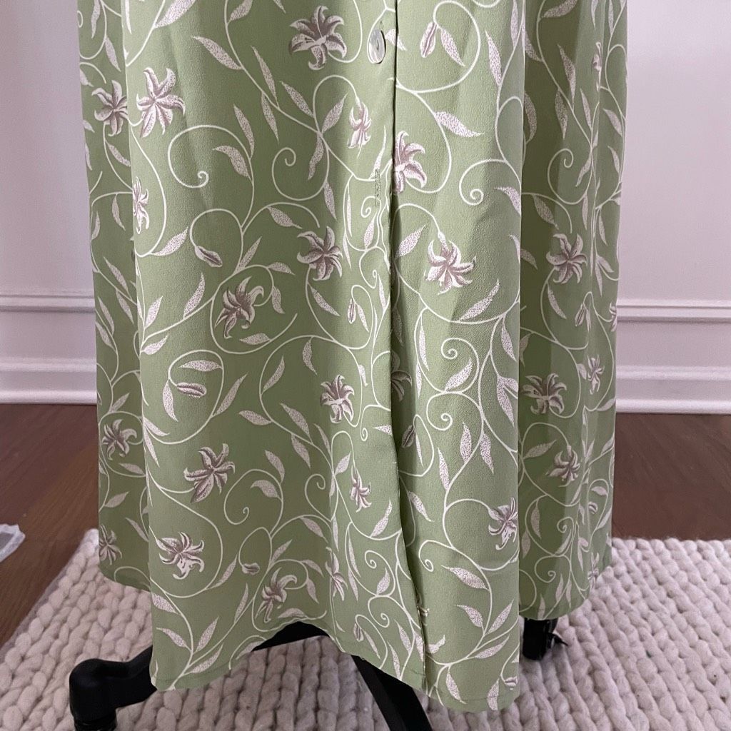 Vintage Vintage 90s Jaclyn Smith, Prairie Shirt Dress Sage Green Tie Size M / US 6-8 / IT 42-44 - 4 Thumbnail