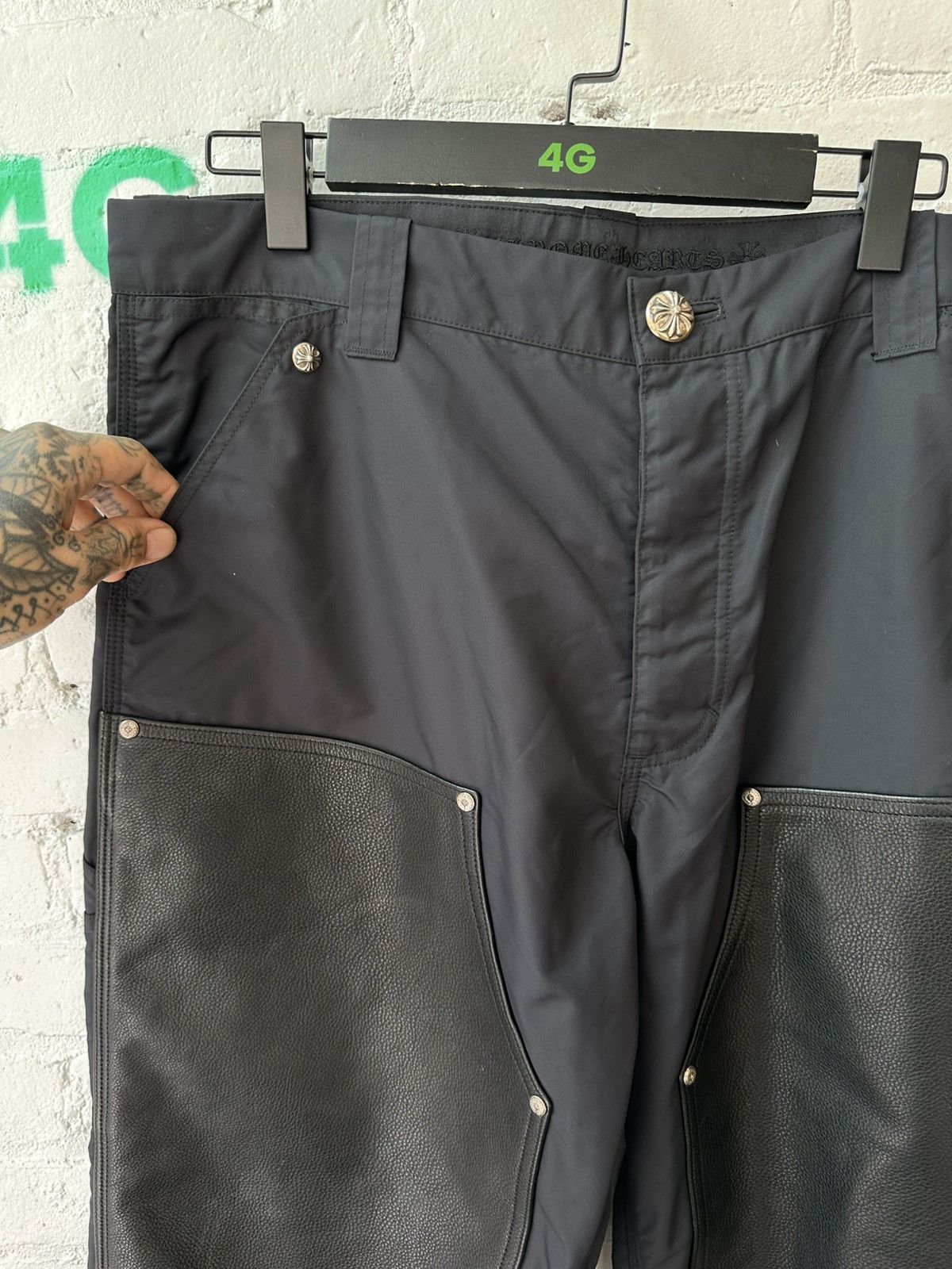 Chrome Hearts Chrome Hearts Nylon & Leather double knee pants mens jeans Size US 36 / EU 52 - 2 Thumbnail