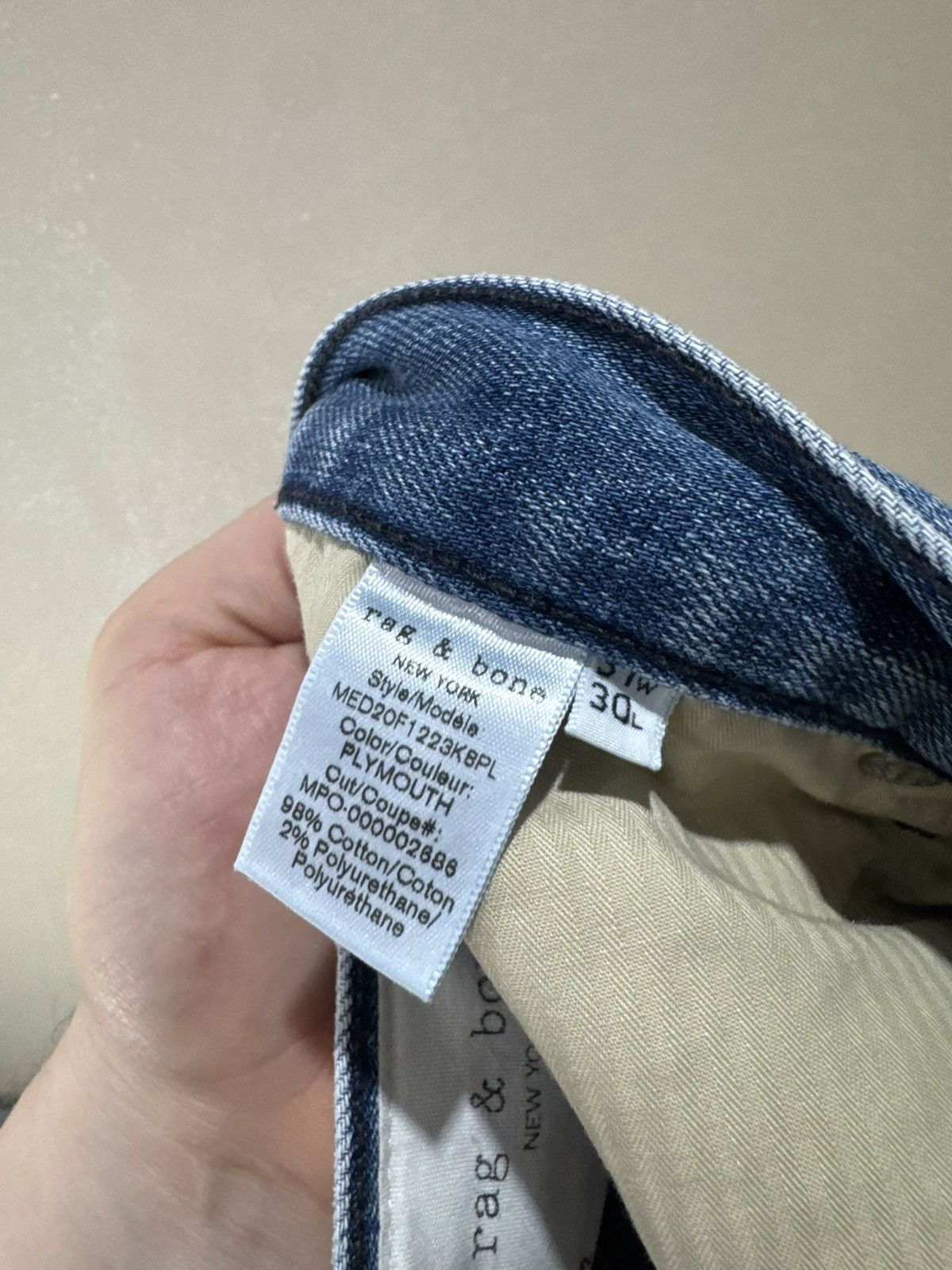 Rag & Bone Rag & Bone 31x30 Standard Issue Fit 1 ‘Acid Blue’ Jeans Size US 31 - 5 Thumbnail