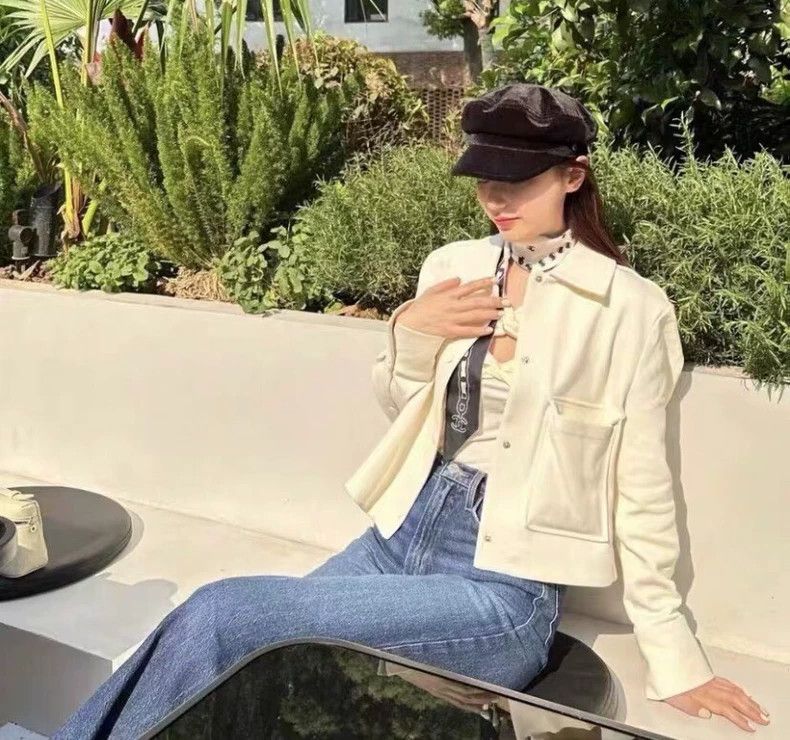 Dior Beige wool lapel single-breasted long-sleeved jacket 2