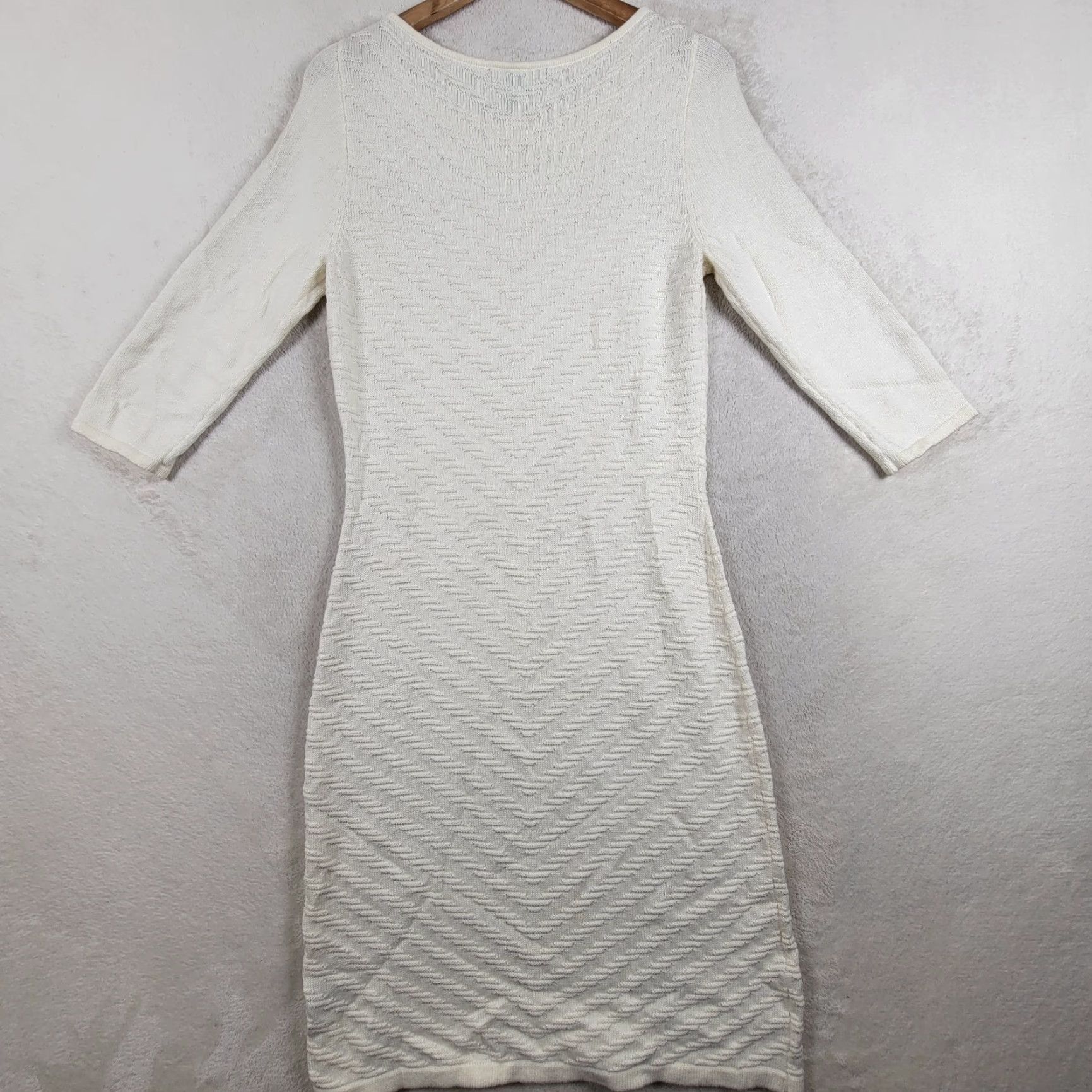 Ralph Lauren Lauren Ralph Lauren Dress Women M Cream Knit Sweater 3/4 Sleeve Size M / US 6-8 / IT 42-44 - 4 Thumbnail