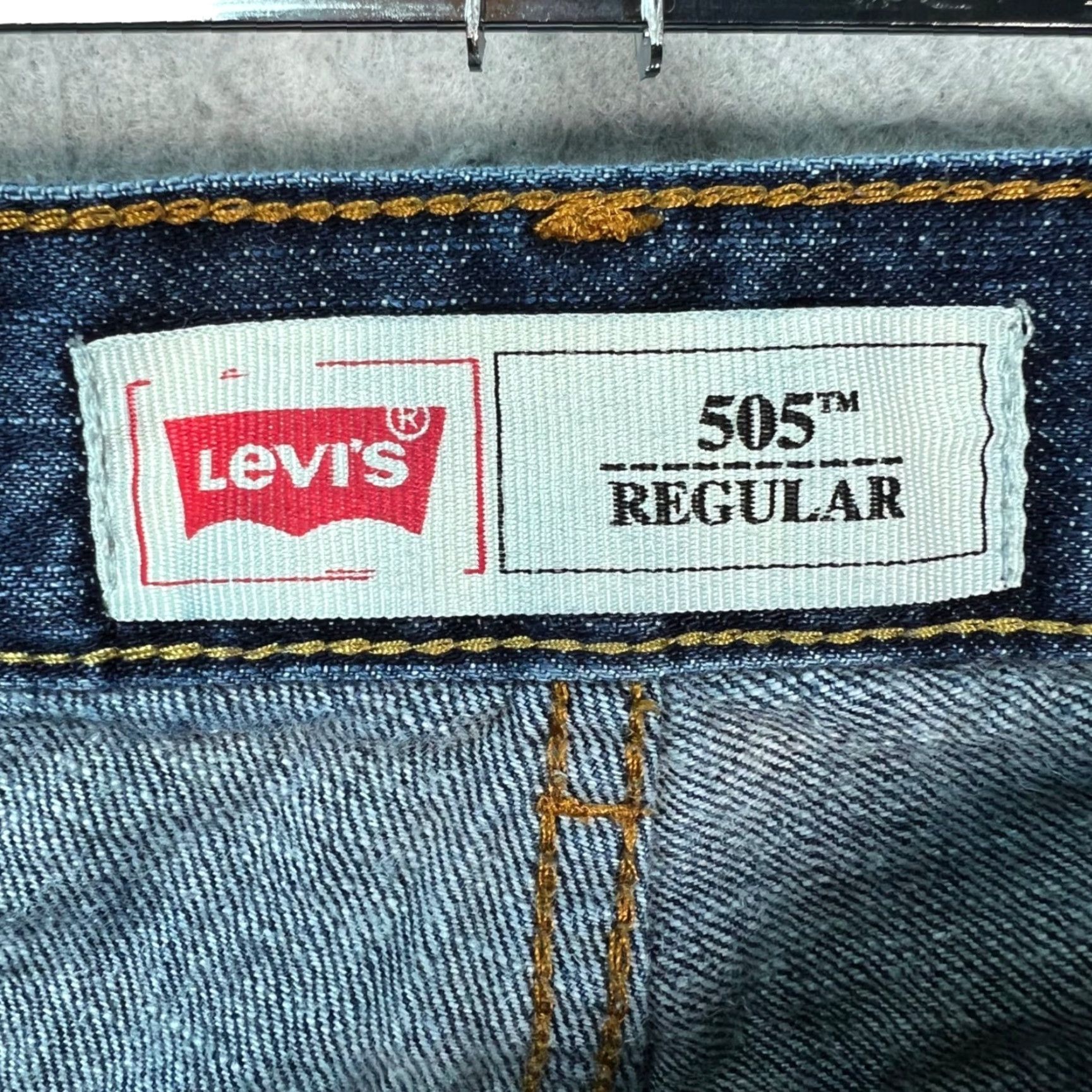 Levi's Levi's 505 Jeans Womens Regular Straight Denim Blue 27x27 Size 14 Adult 5-Pocket Cotton Mid Rise Size 36" / US 14 / IT 50 - 4 Thumbnail