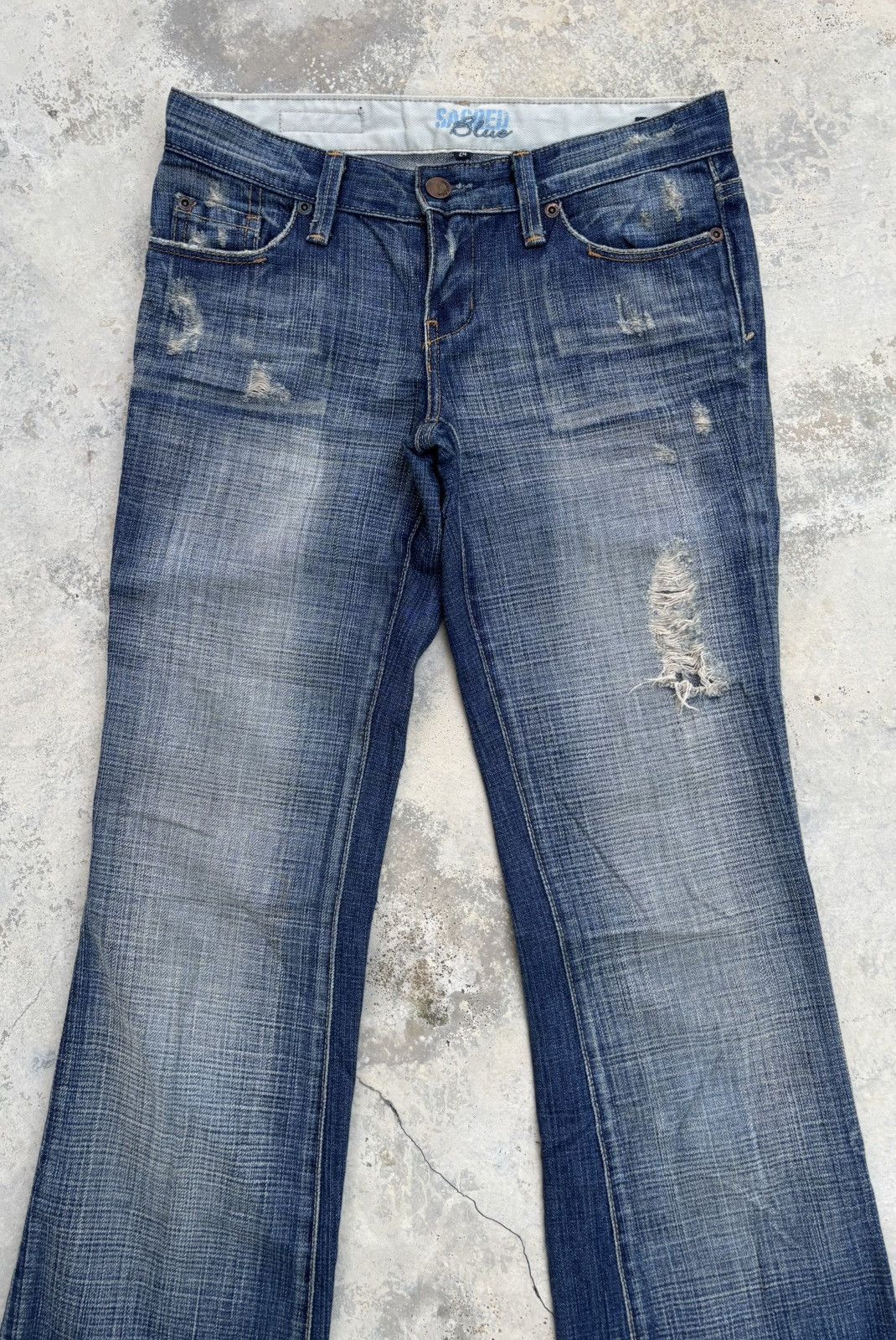 If Six Was Nine Flared Jean Sacred Blue Mud Wash Bootcut Jeans Size 28" / US 6 / IT 42 - 5 Thumbnail
