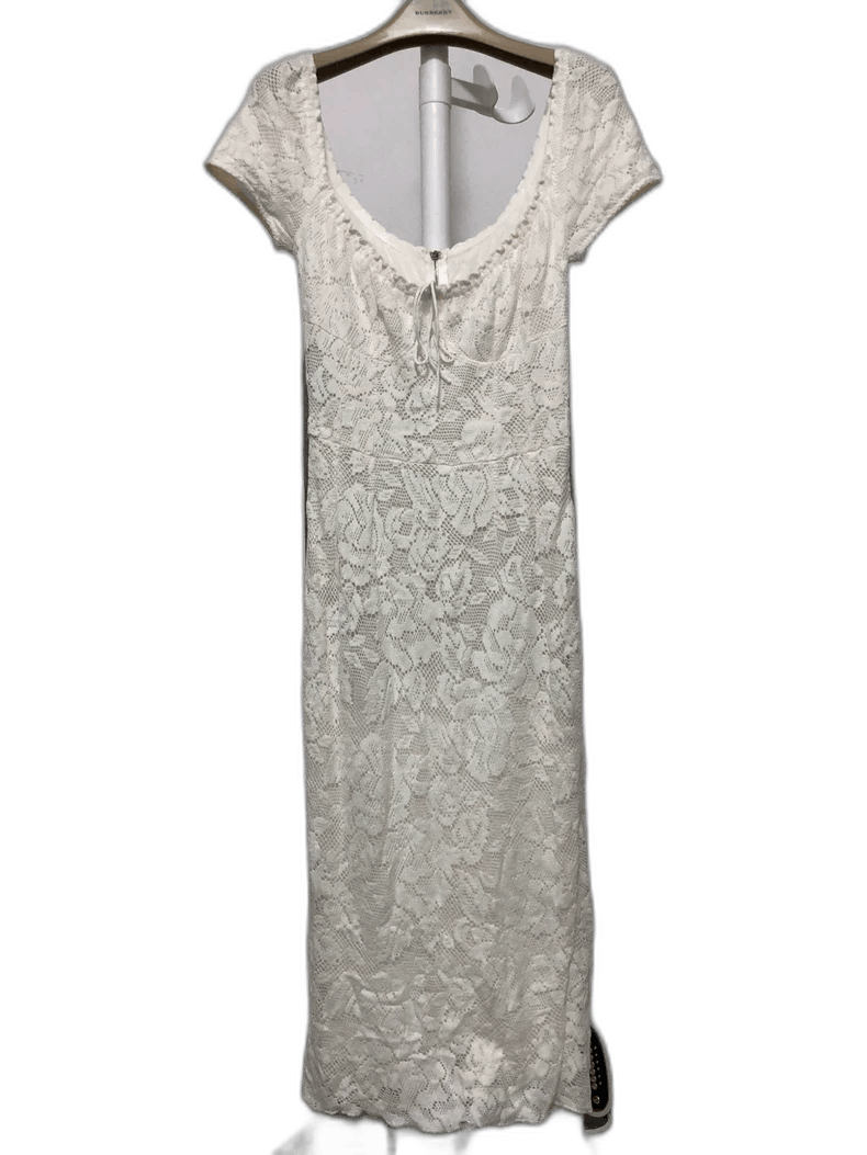 Dolce & Gabbana White Knitted Lace Long Dress Size 38 Size US M / EU 48-50 / 2 - 1 Thumbnail