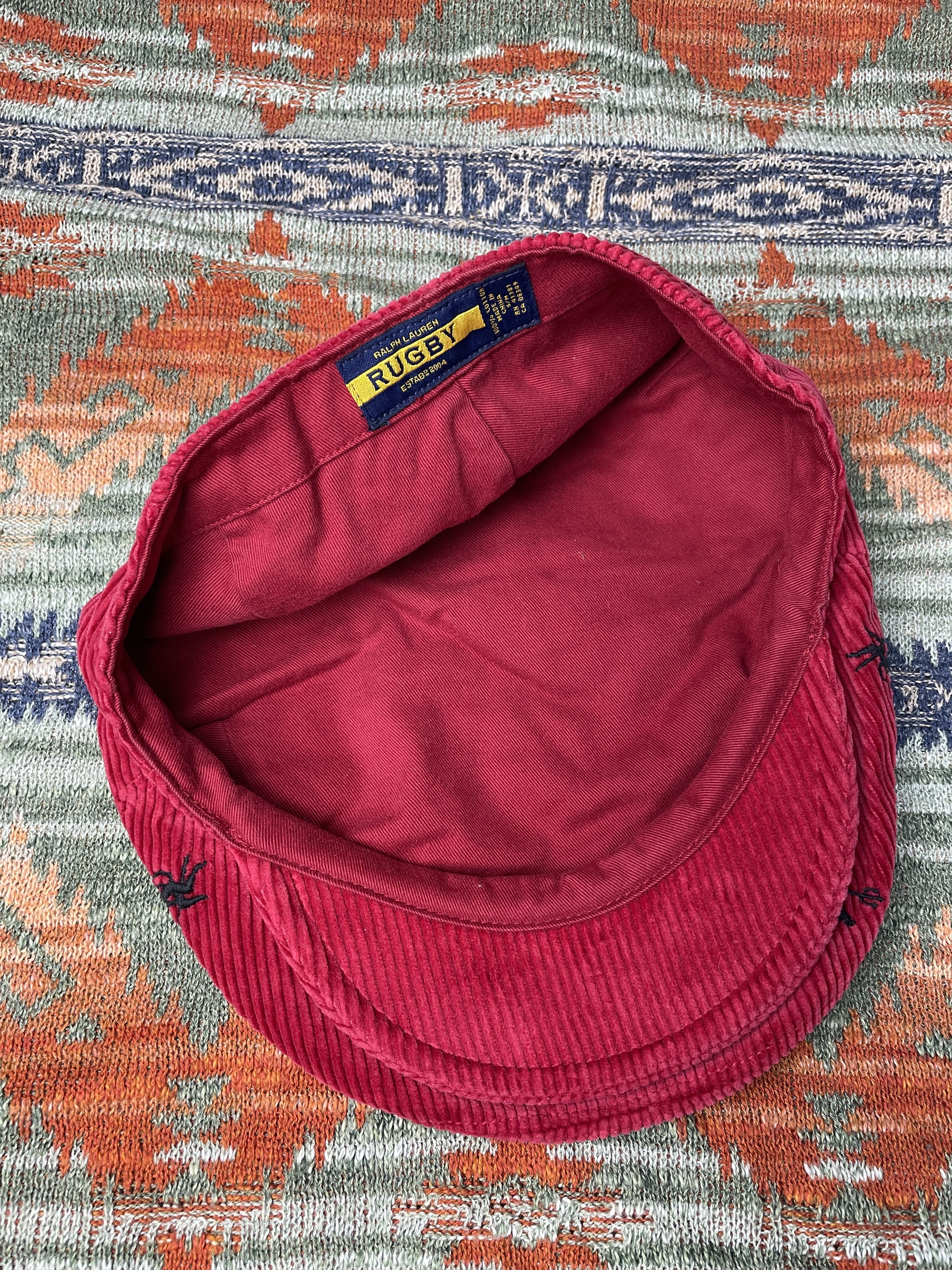 Ralph Lauren Corduroy Flat Cap Beret Hat Peaked Cap