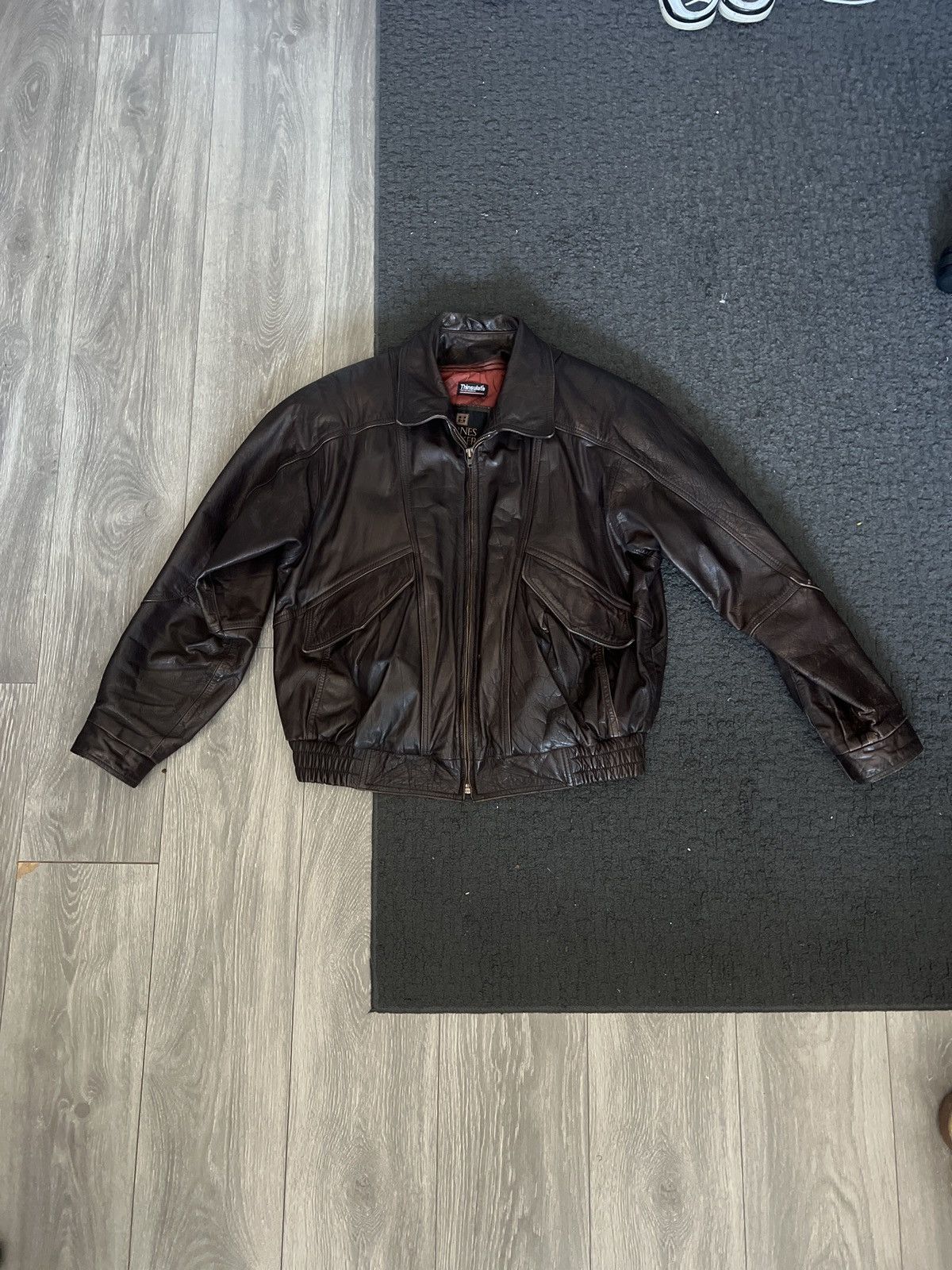 image of Avant Garde x Vintage Leather Jacket in Brown, Men's (Size Medium)