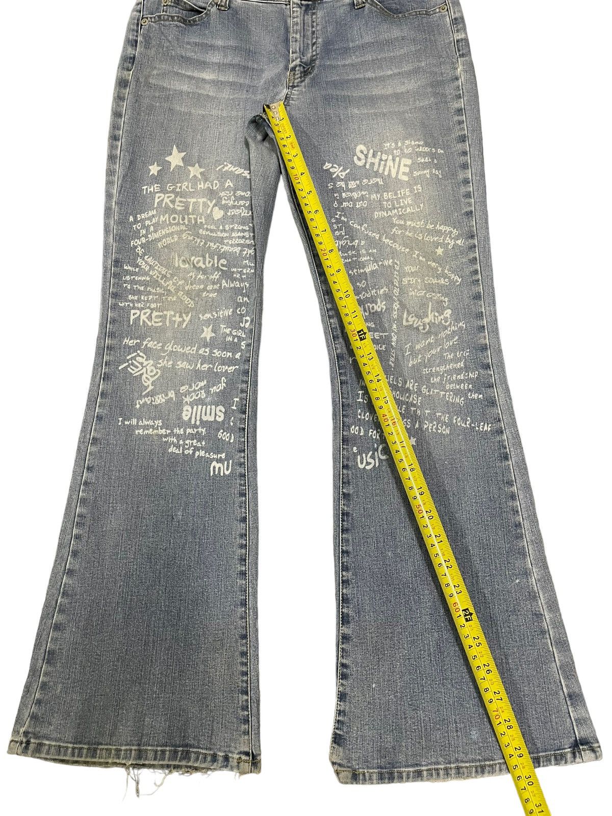 If Six Was Nine Vintage Japanese Brand Overprint Style Flare Jeans Size US 30 / EU 46 - 11 Thumbnail