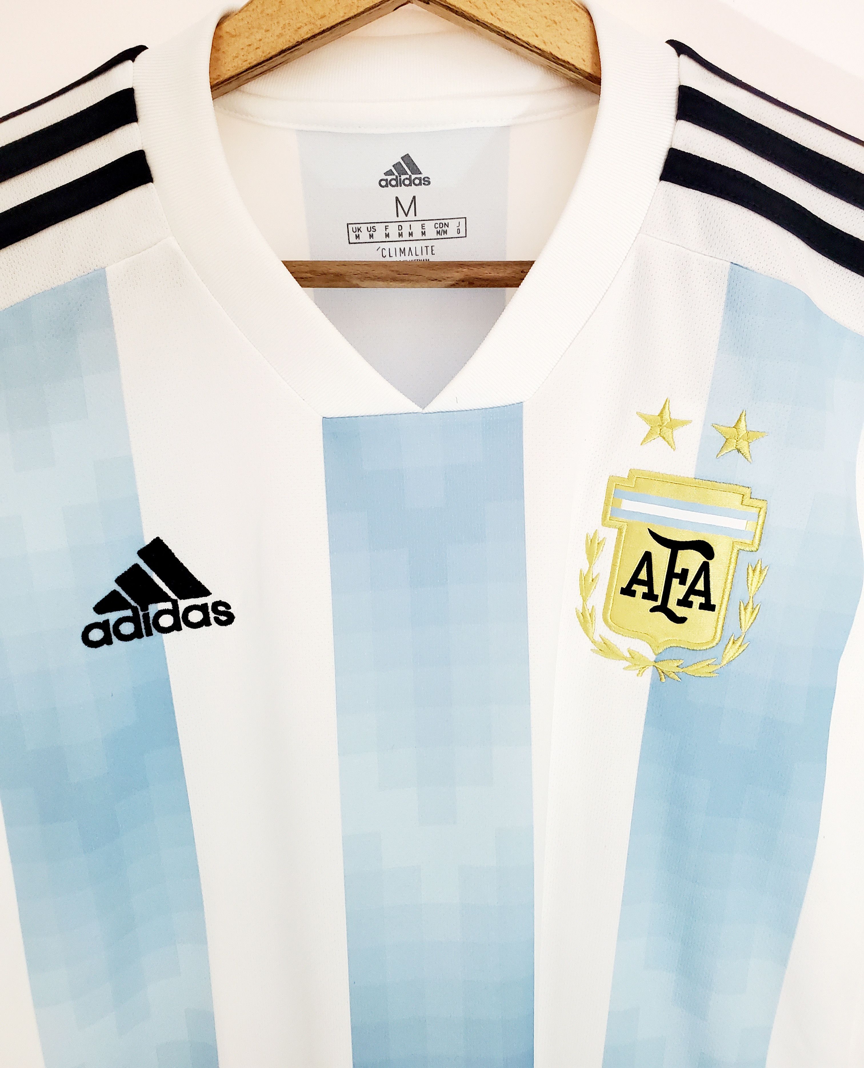 Adidas ARGENTINA 2018 2019 HOME SOCCER JERSEY ADIDAS M Size US M / EU 48-50 / 2 - 2 Thumbnail