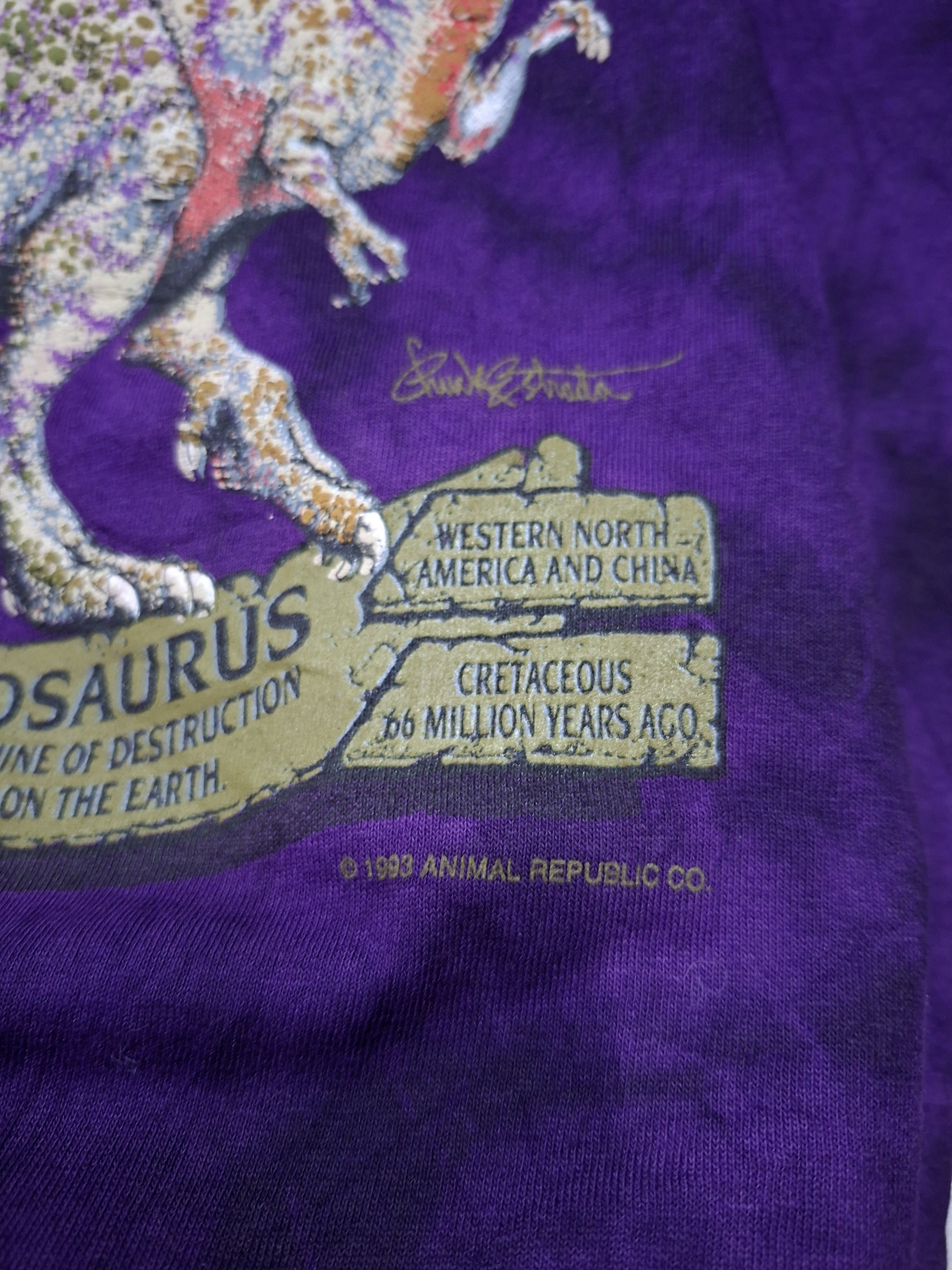 Vintage 90'S THE TYRANOSAURUS ANIMAL REPUBLIC CO TIE-DYE SHIRT Size US M / EU 48-50 / 2 - 4 Thumbnail