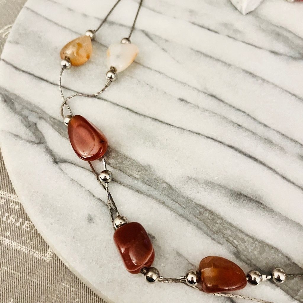 Jewelry Gemstone Beaded Necklace Multicolor Natural Stones Size ONE SIZE - 2 Thumbnail