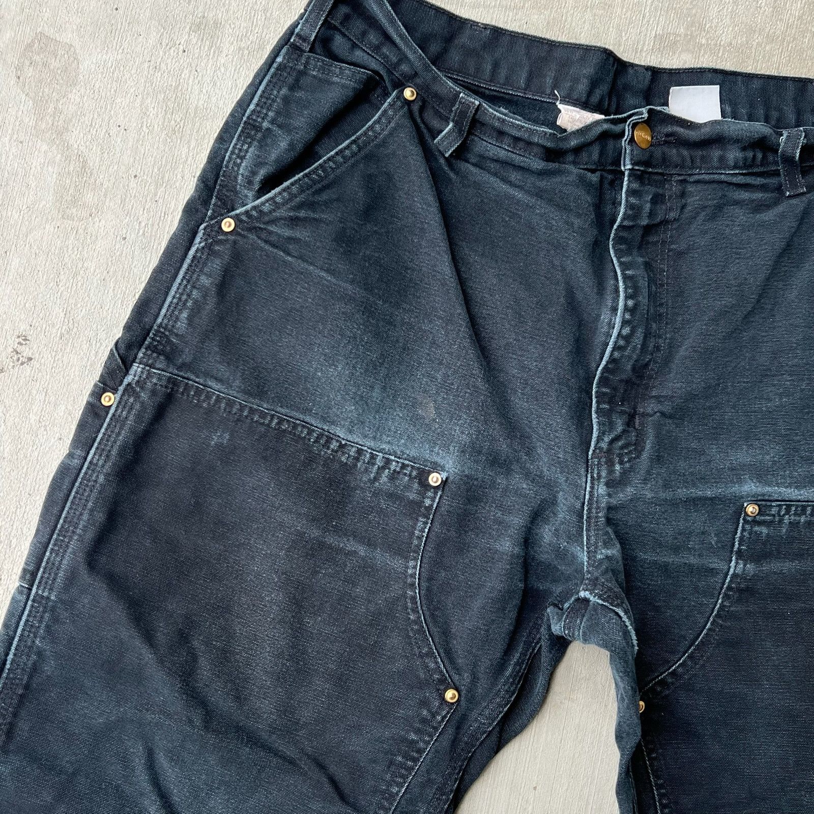 Carhartt × Vintage Carhartt faded black double knee work wear carpenter pants Size US 36 / EU 52 - 5 Thumbnail