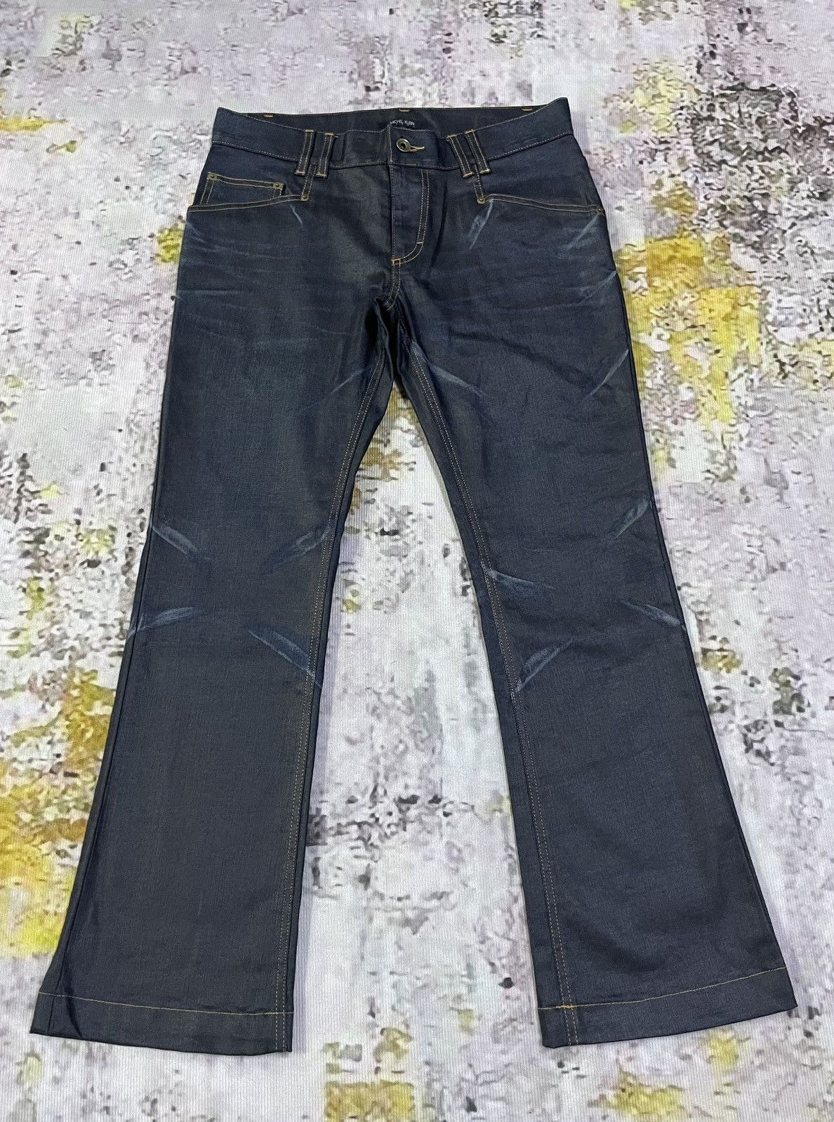 Japanese Brand × Michel Klein Flared Japan Jeans Distressed Michel Klein Size US 33 - 1 Thumbnail