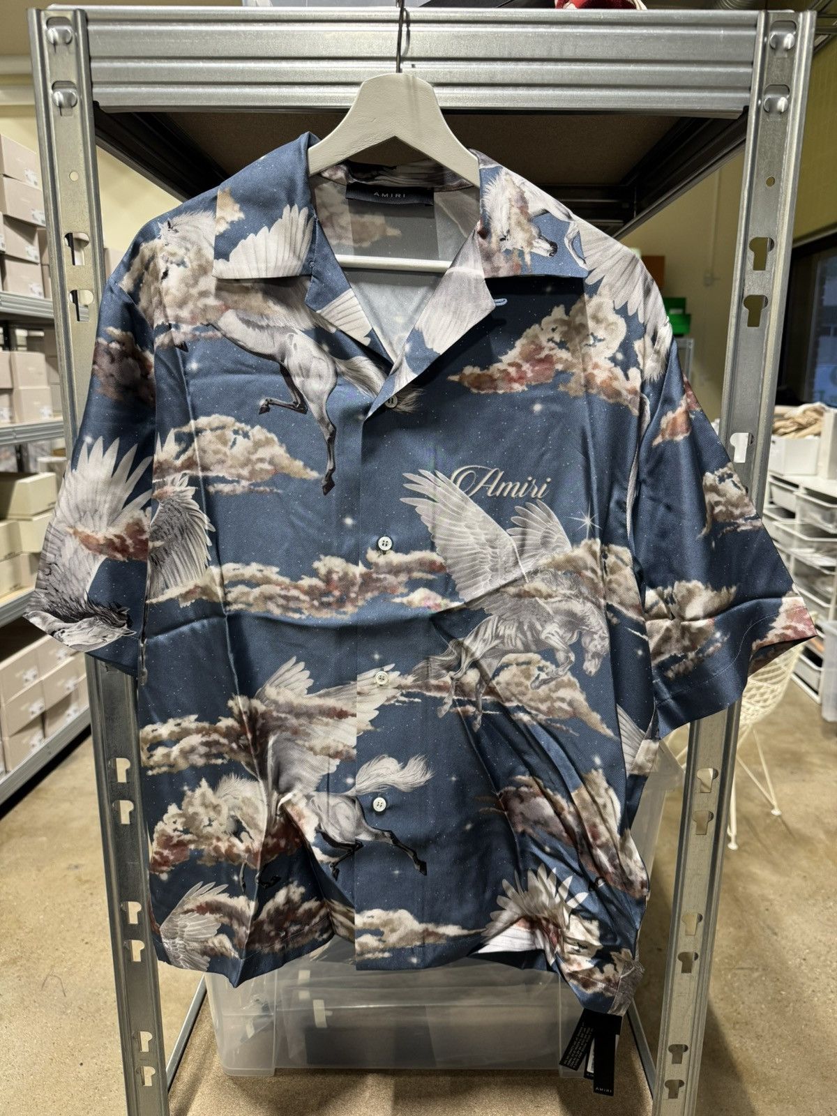 Amiri Amiri Pegasus Bowling Silk Shirt NEW 1100$ Size US S / EU 44-46 / 1 - 1 Thumbnail