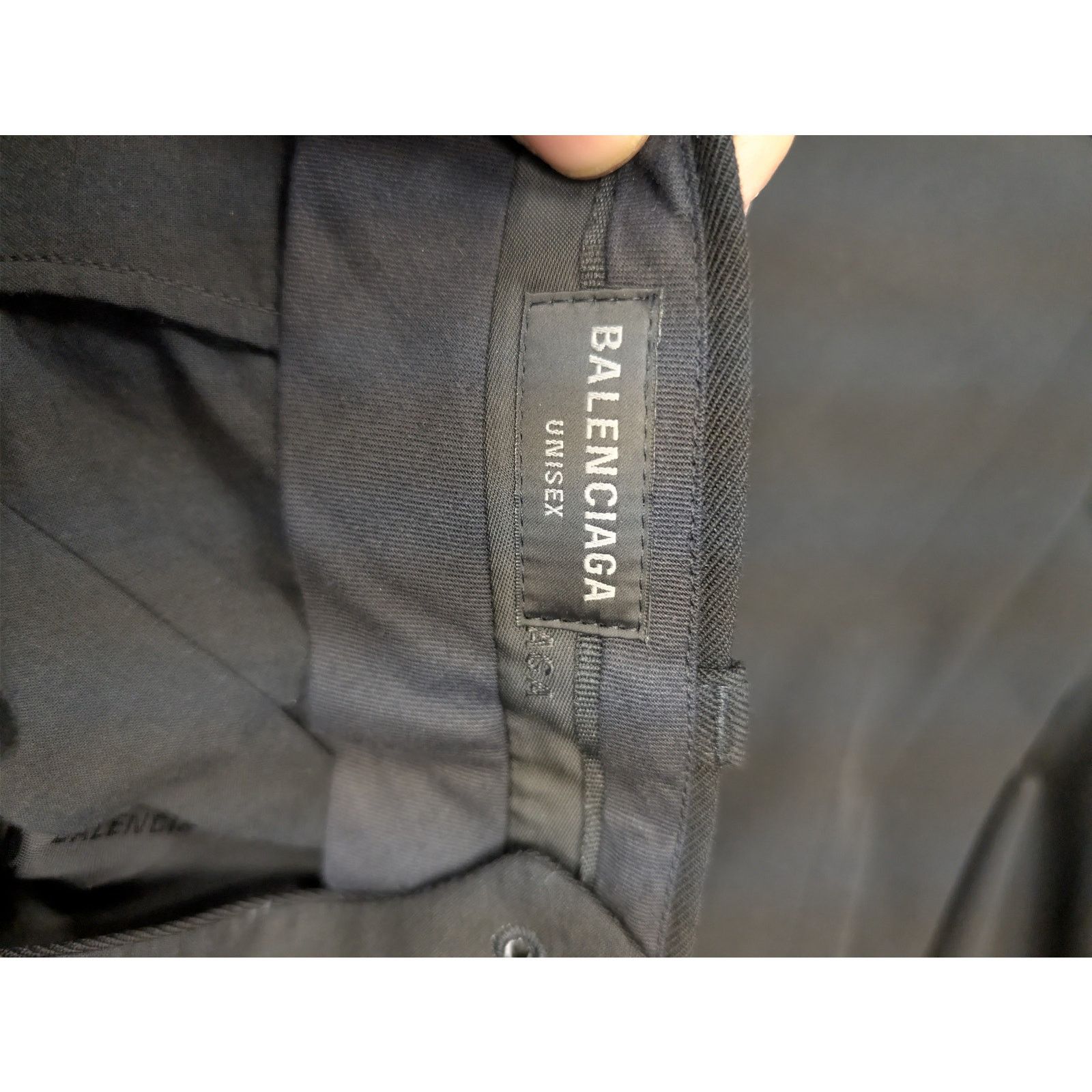 Balenciaga o1rshd1 Unisex Dry Wool Twill Tailored Pants in Black Size US 30 / EU 46 - 15 Thumbnail