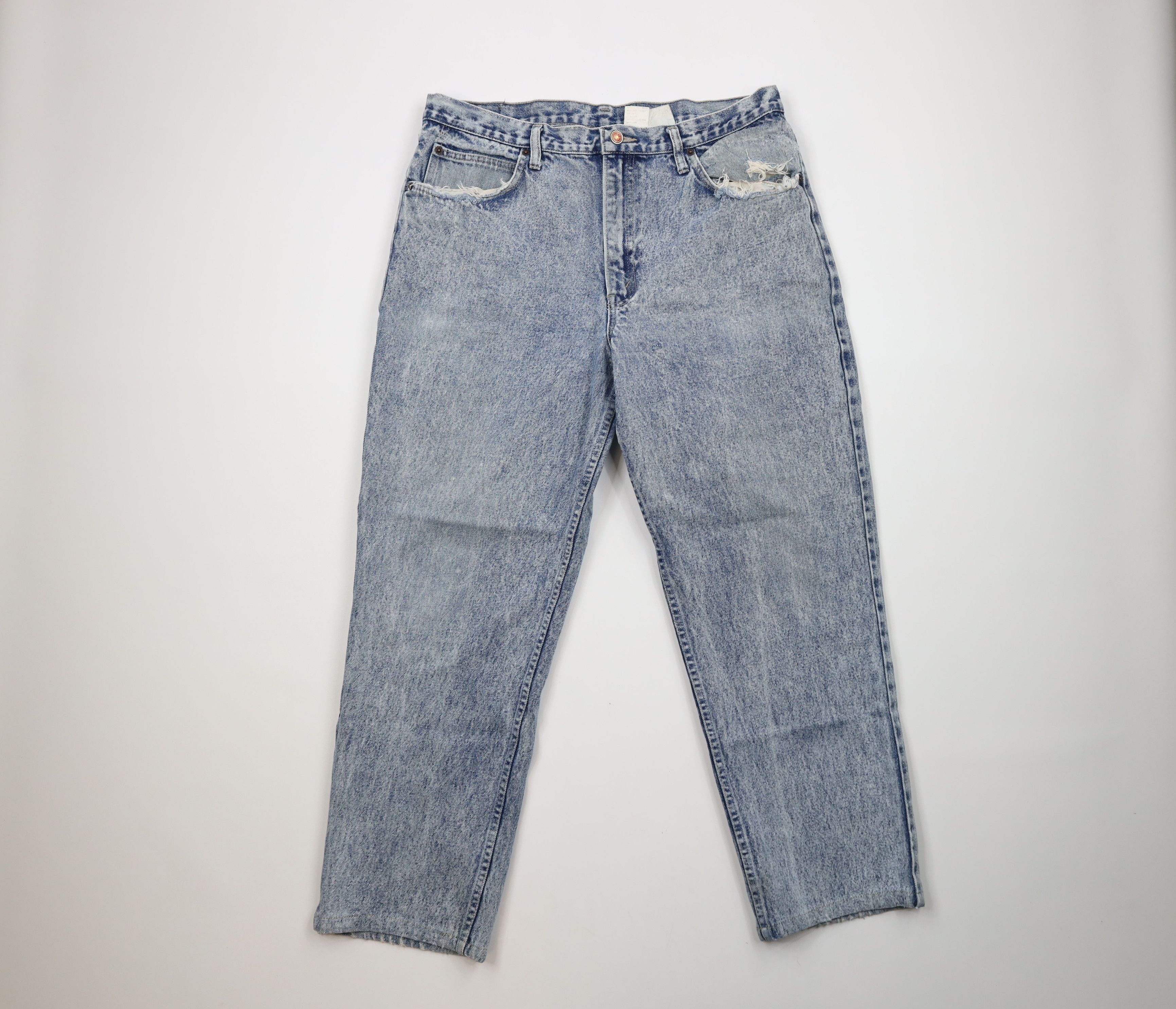Vintage Vintage 90s Streetwear Acid Wash Straight Leg Denim Jeans Size US 38 / EU 54 - 1 Thumbnail