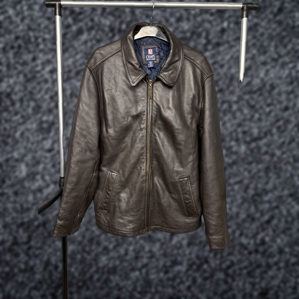 Ralph Lauren Chaps Ralph Lauren Vintage Mens Leather Jacket Regular Size L Brown Zip Jacket Mens Size US L / EU 52-54 / 3 - 1 Thumbnail