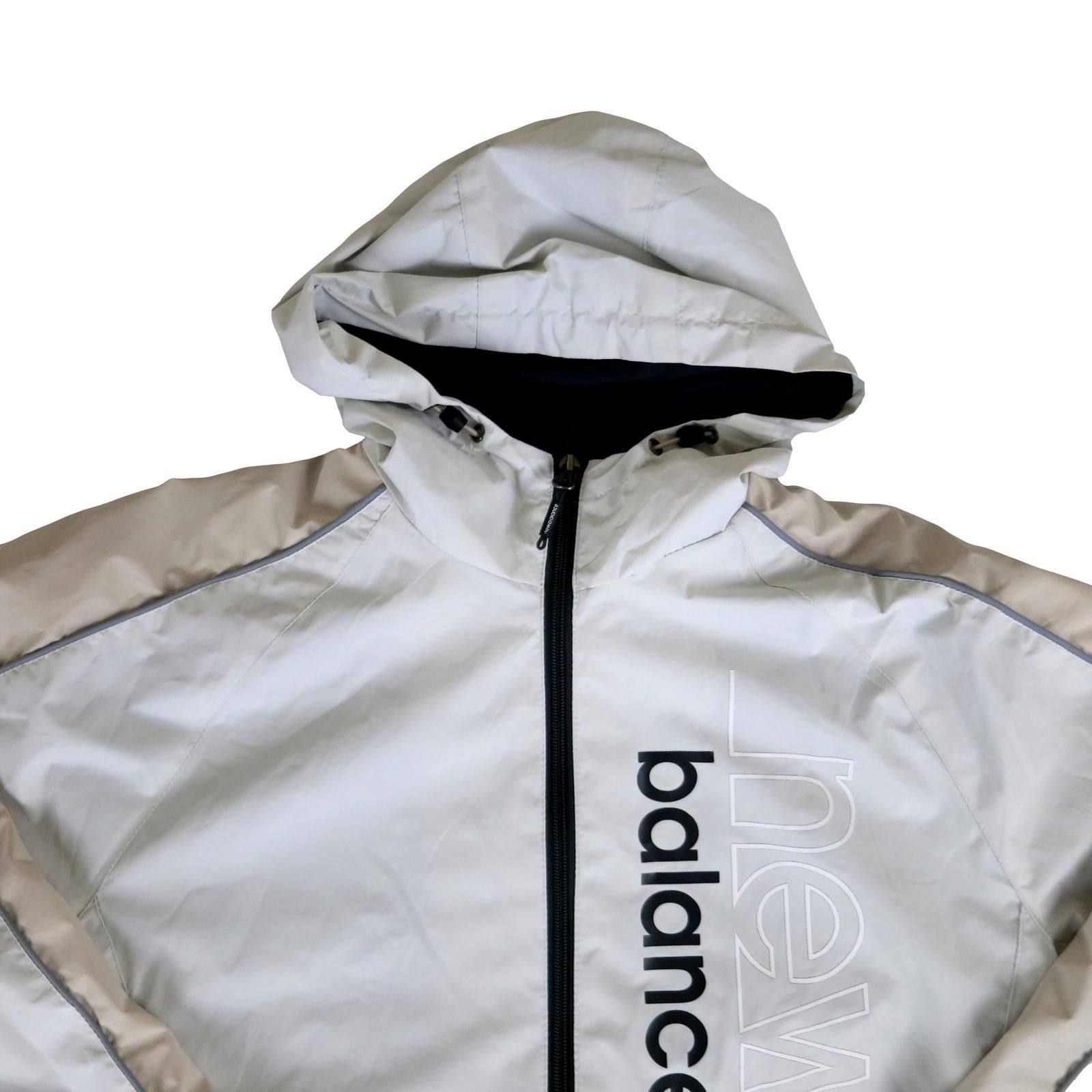 New Balance Mens Medium New Balance White Hooded Windbreaker Jacket Size US M / EU 48-50 / 2 - 2 Thumbnail