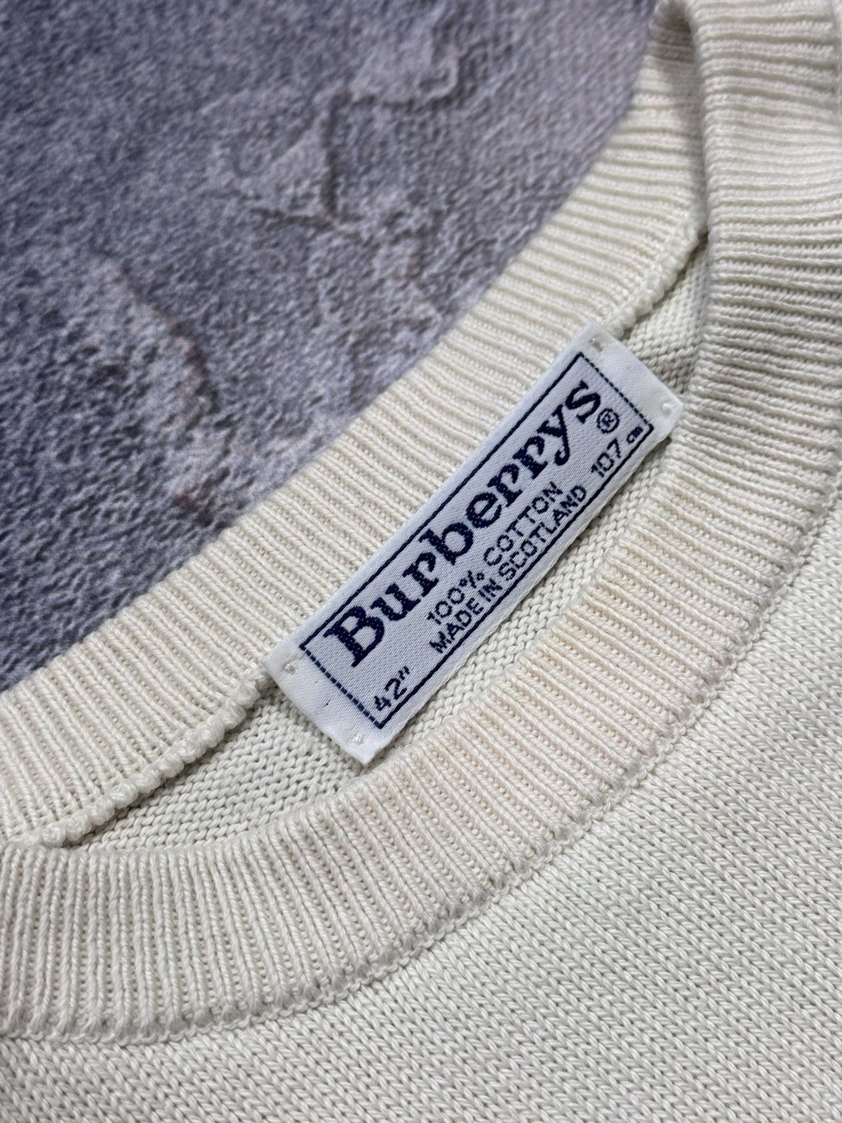 Burberry Vintage Burberrys’ Embroidered Flags Cotton Knit Sweater Size US L / EU 52-54 / 3 - 3 Thumbnail