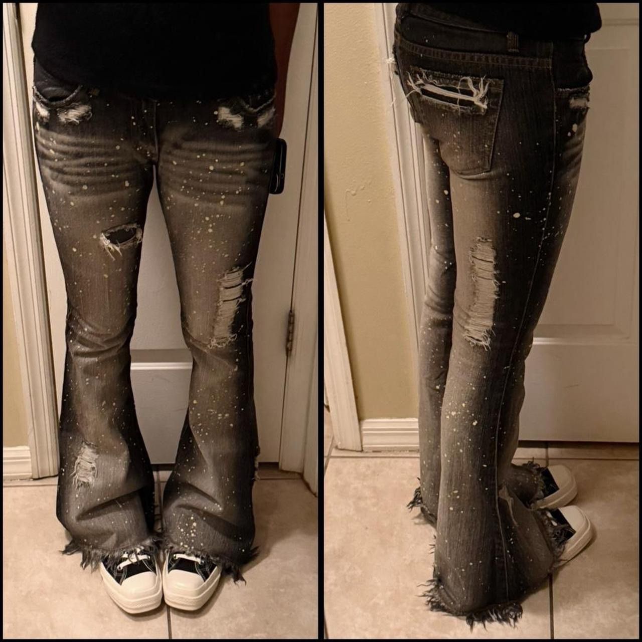 Japanese Brand paint splatter ripped japanese brand nina alternative denim Size 30" / US 8 / IT 44 - 5 Thumbnail