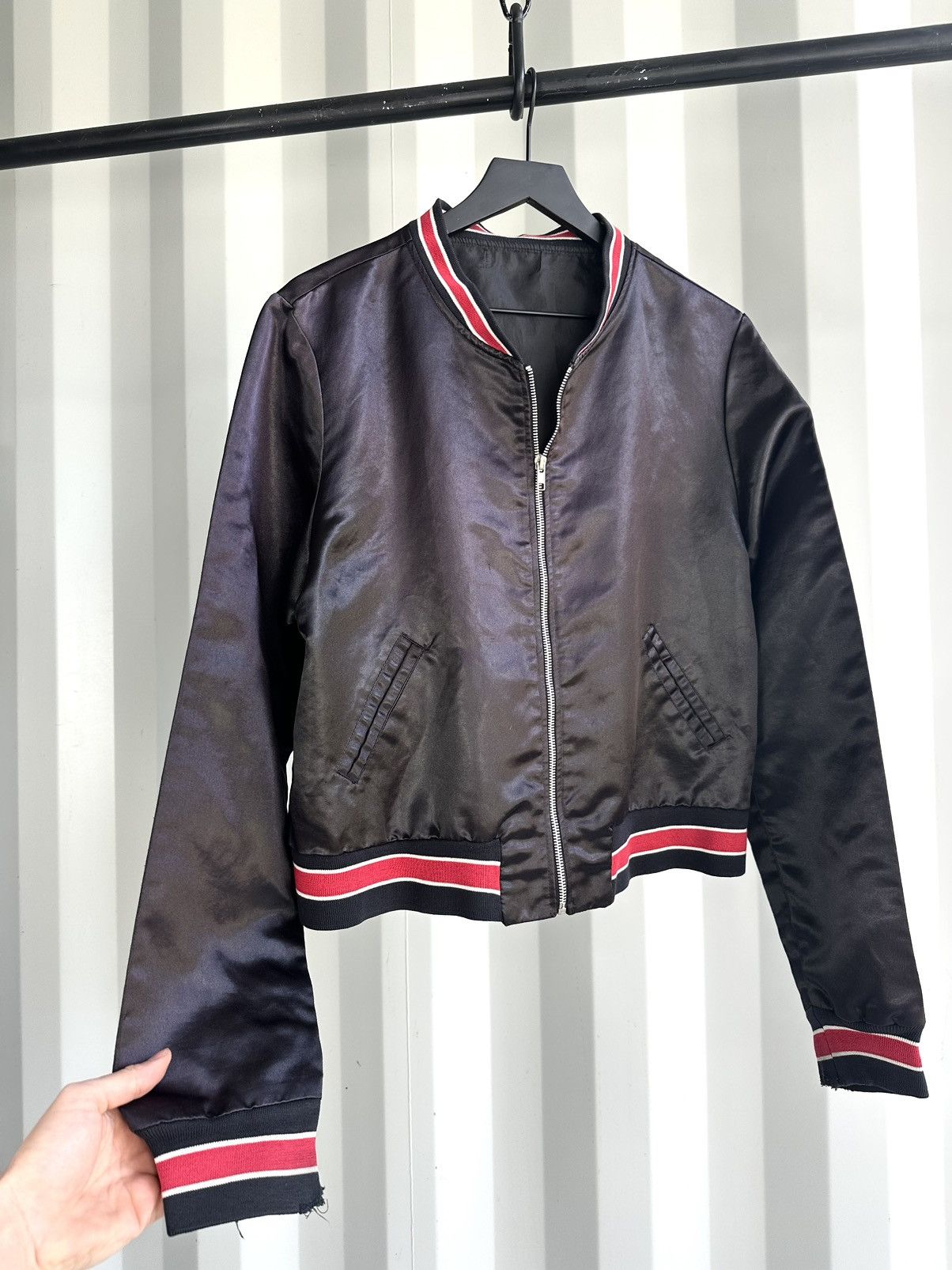 Vintage 80’s Silky Jacket Thrashed Faded Grunge Size US L / EU 52-54 / 3 - 1 Thumbnail