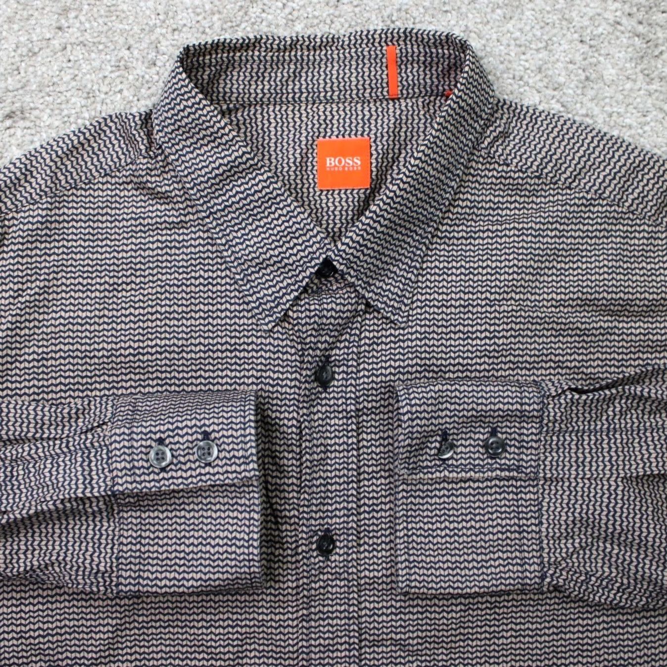 Hugo Boss HUGO BOSS Doolittle Shirt Mens 2XL XXL Gray 100% Cotton L/S Button Up Shirt Size US XXL / EU 58 / 5 - 2 Thumbnail