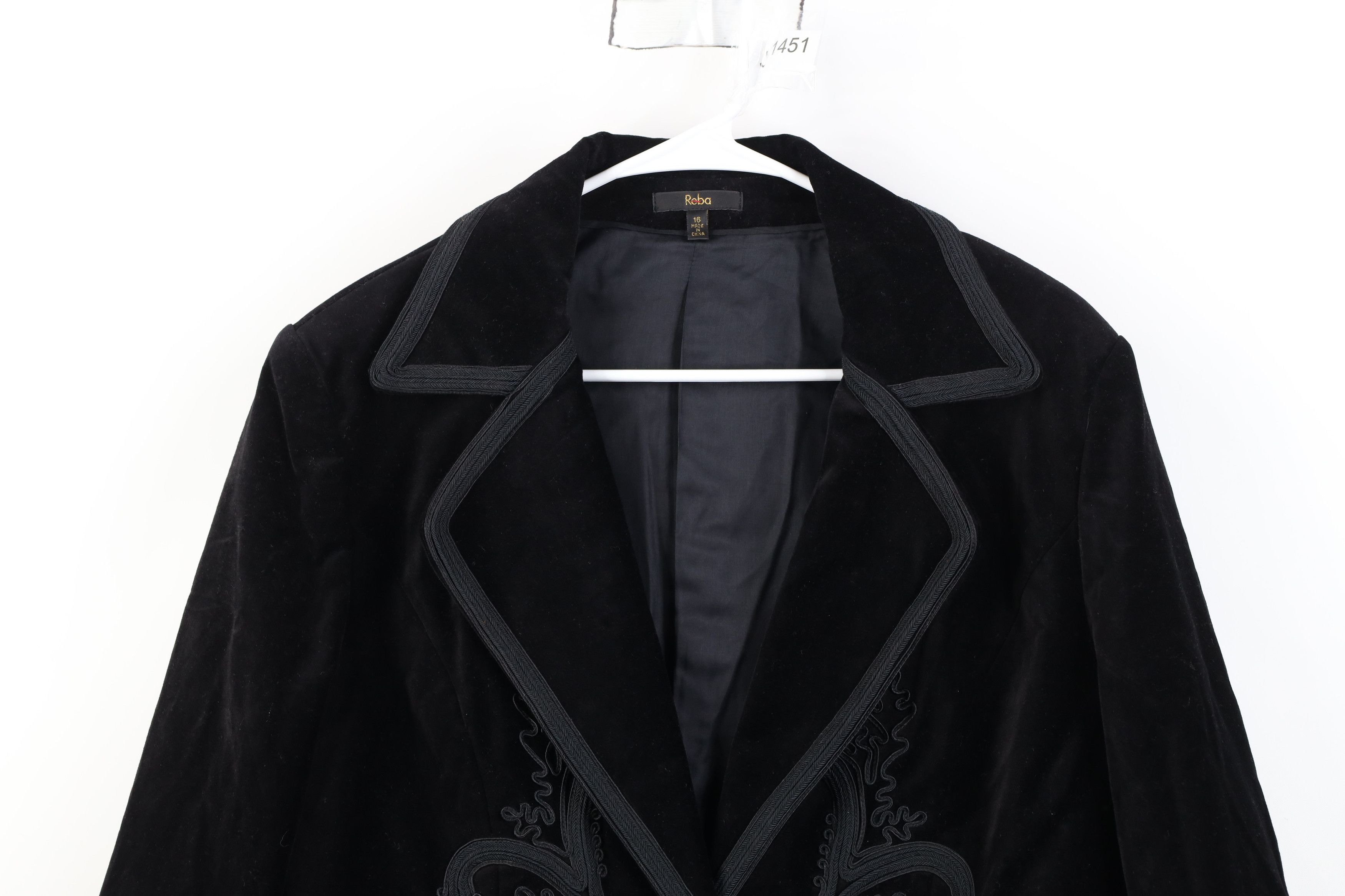 Vintage Vintage 90s Y2K Streetwear Velvet Velour Blazer Jacket Size XXL / US 16-18 / IT 52-54 - 2 Thumbnail