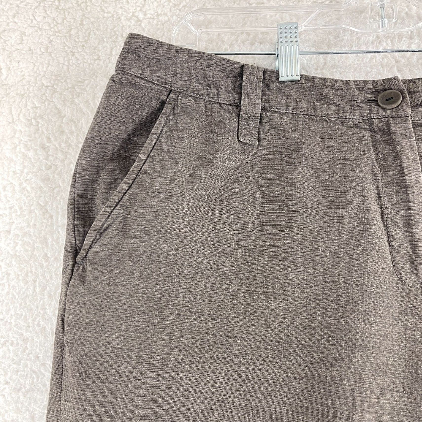Eileen Fisher Eileen Fisher Pants Womens Large Brown Straight Crop 100% Cotton Mid-Rise Casual Size 36" / US 14 / IT 50 - 4 Thumbnail
