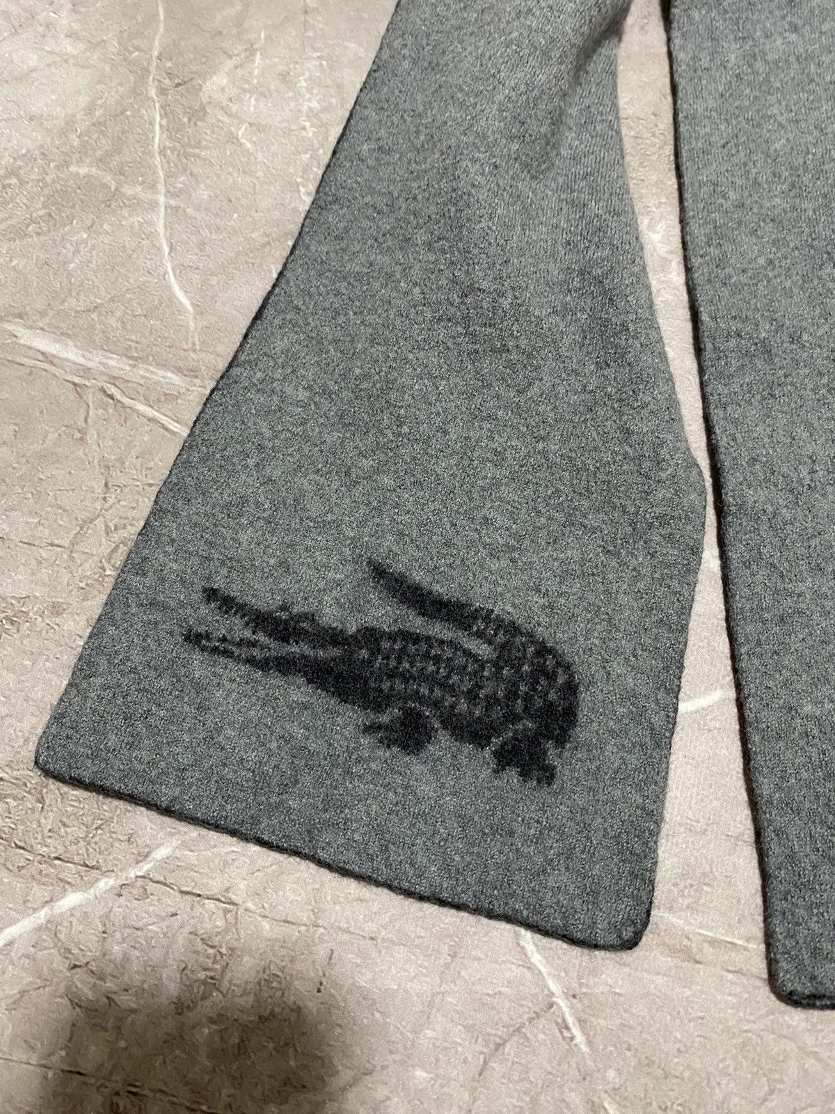 Lacoste Vintage Y2K Lacoste Two Sides Scarf Black/Gray OS Size ONE SIZE - 8 Thumbnail