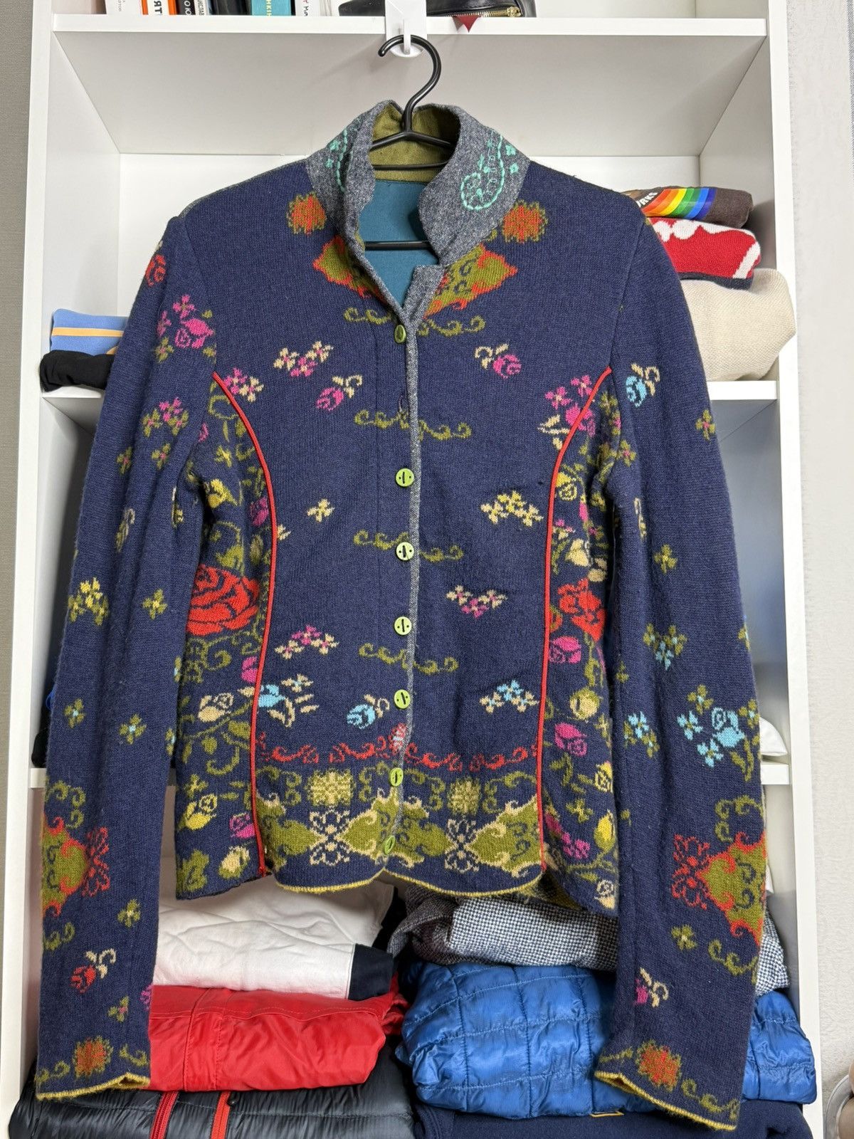 Other Ivko? Floral pattern wool knit womens cardigans Ivko style Size L / US 10 / IT 46 - 1 Thumbnail