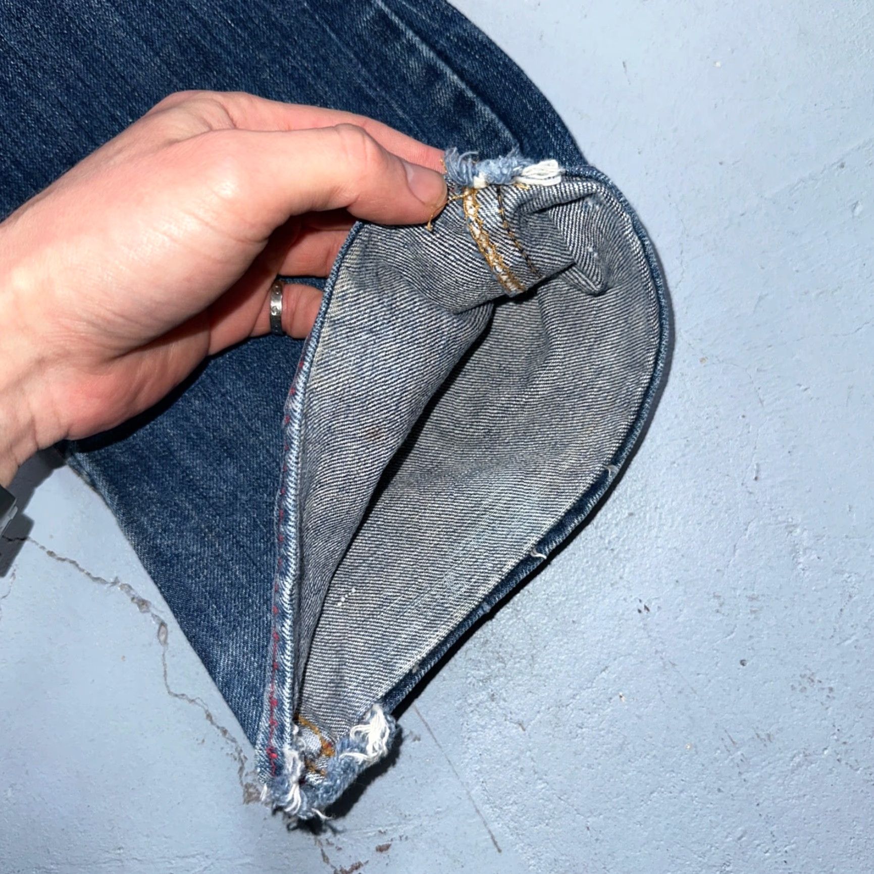Levi's VINTAGE Levi's 746 70s USA Orange Tab Bootcut Flare Jeans 29x26 Blue Bell Bottom Size US 29 - 4 Thumbnail