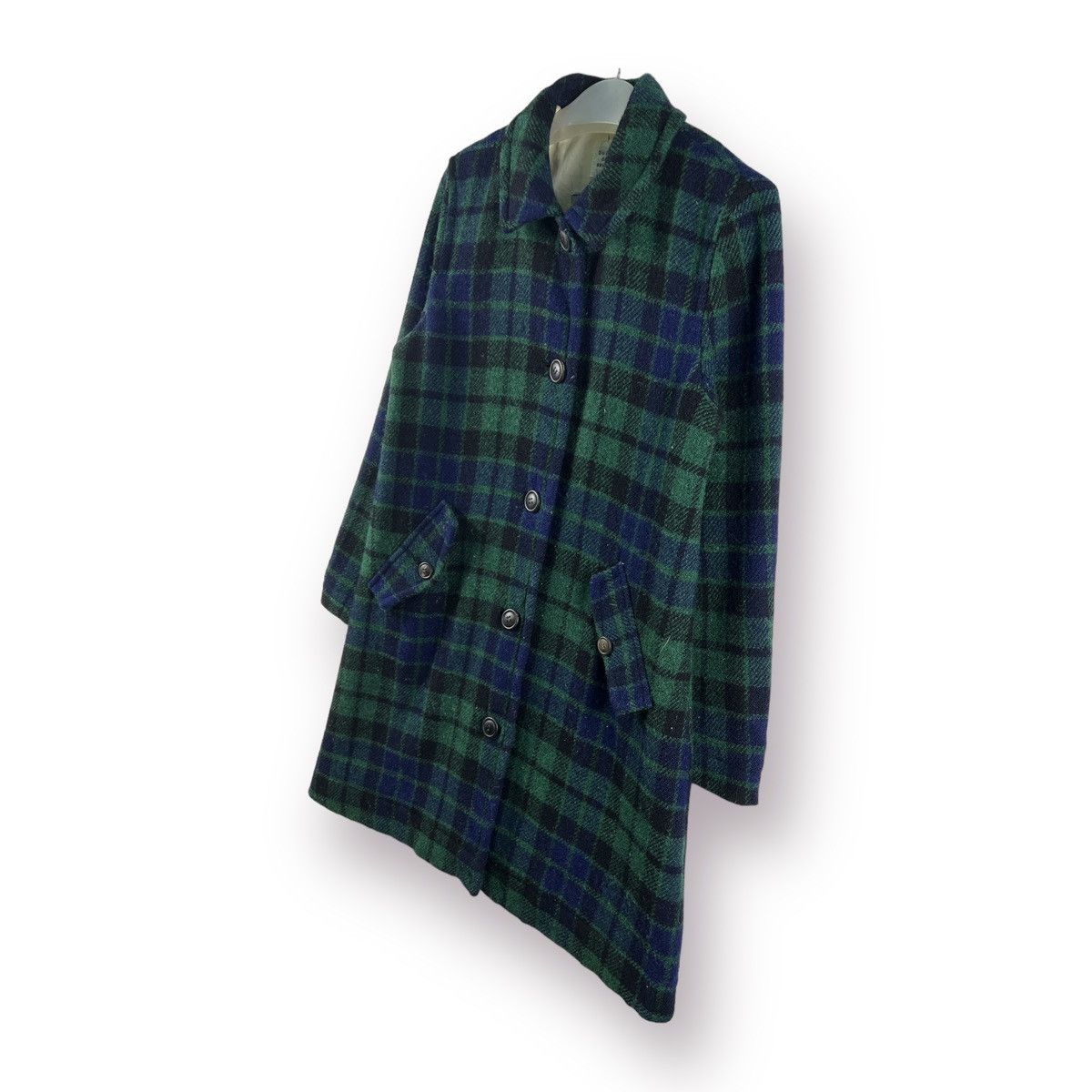 Harris Tweed 🔥 BULLE DE SAVON HARRIS TWEED TARTAN LONG COAT Size S / US 4 / IT 40 - 2 Thumbnail