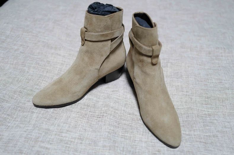 Saint Laurent Paris Saint Laurent Paris Light camel suede strap booties riding Size US 6.5 / IT 36.5 - 2 Thumbnail