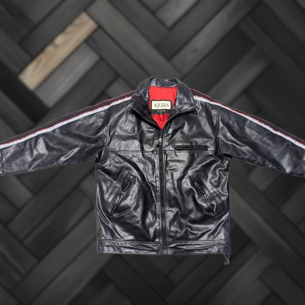 Vintage VINTAGE Wilsons leather jacket Mens L 44 black motorcycle jacket 1990s Y2K racing loose fit 44in Chest Size US L / EU 52-54 / 3 - 1 Thumbnail