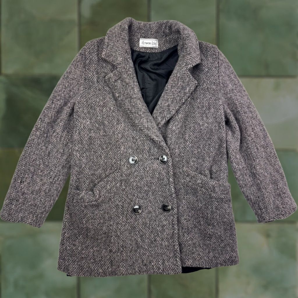 Vintage VINTAGE Herman Kay Coat Womens Large Button Up Shawl Collar 80s Wool Gray Size L / US 10 / IT 46 - 1 Thumbnail