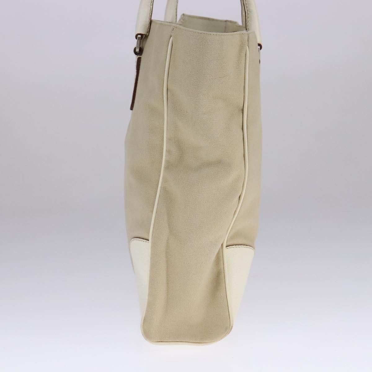 Prada PRADA Tote Bag Canvas Leather Beige White Silver Size ONE SIZE - 4 Thumbnail