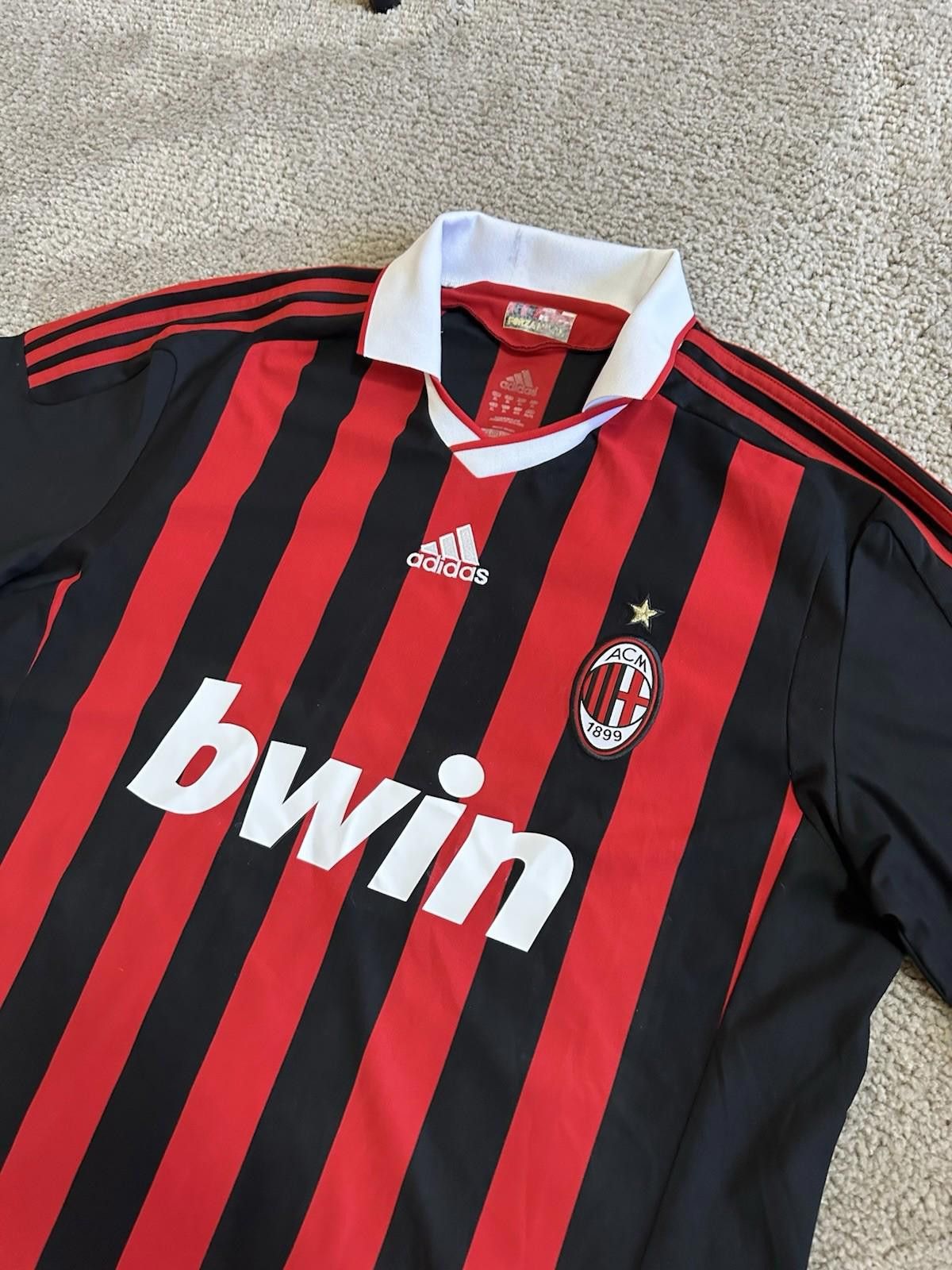 Adidas AC MILAN ITALY 2008/09 FOOTBALL SHIRT JERSEY #80 RONALDINHO Size US XL / EU 56 / 4 - 4 Thumbnail