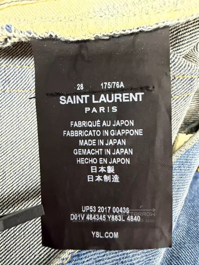 Saint Laurent Paris Saint Laurent Paris Cat Whisker Washed Blue Denim Pants i Size US 28 / EU 44 - 6 Thumbnail