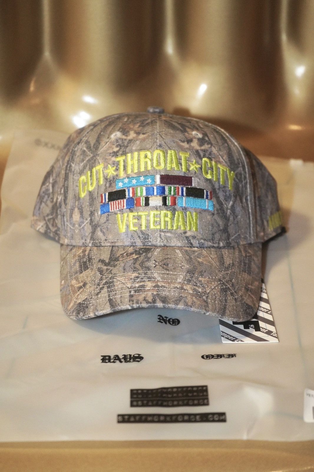 Staff Workforce Cut Throat City Veteran Hat Cap