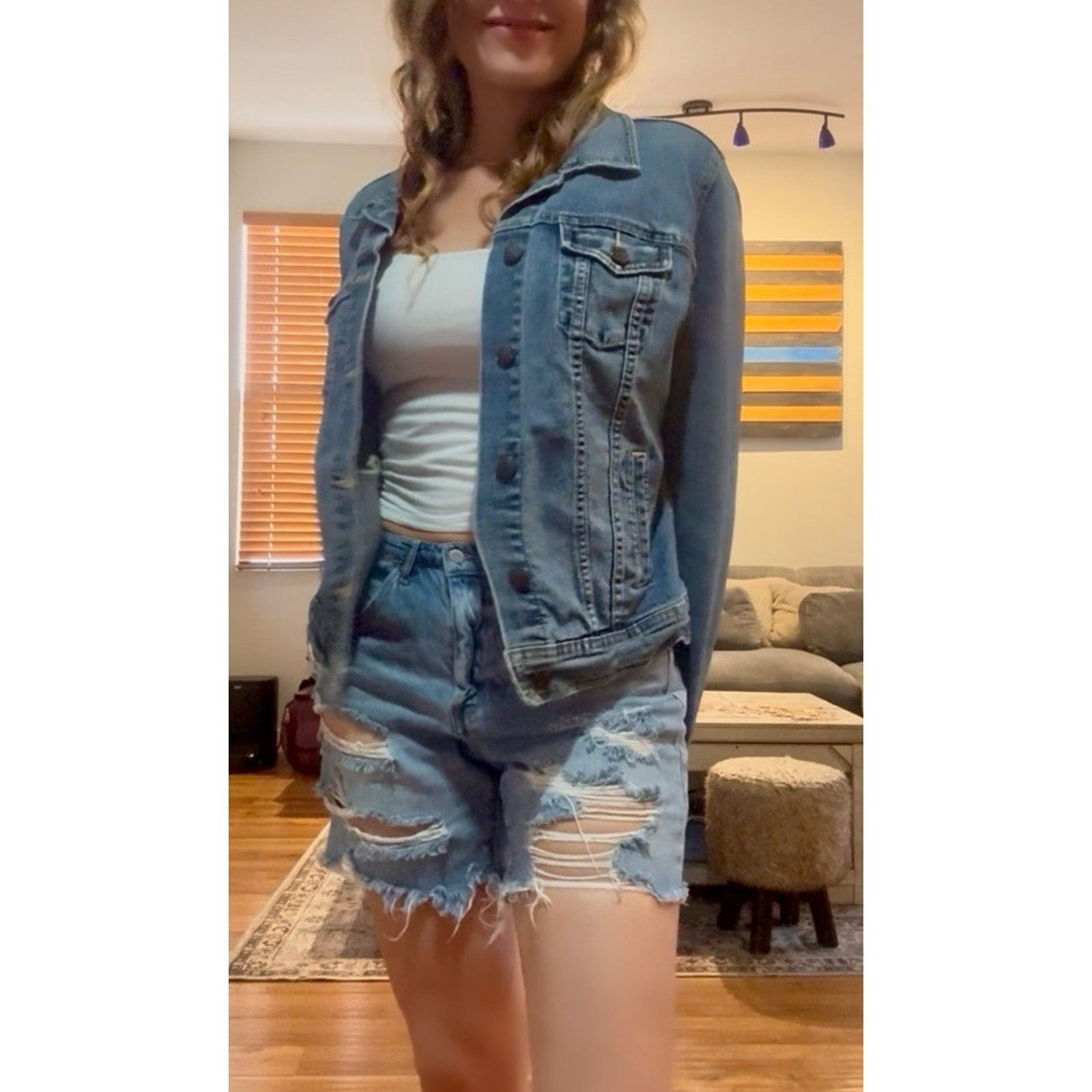 Old Navy BARBIE Pink Heart Rhinestone Denim Jacket Upcycled Retro L Size L / US 10 / IT 46 - 2 Thumbnail