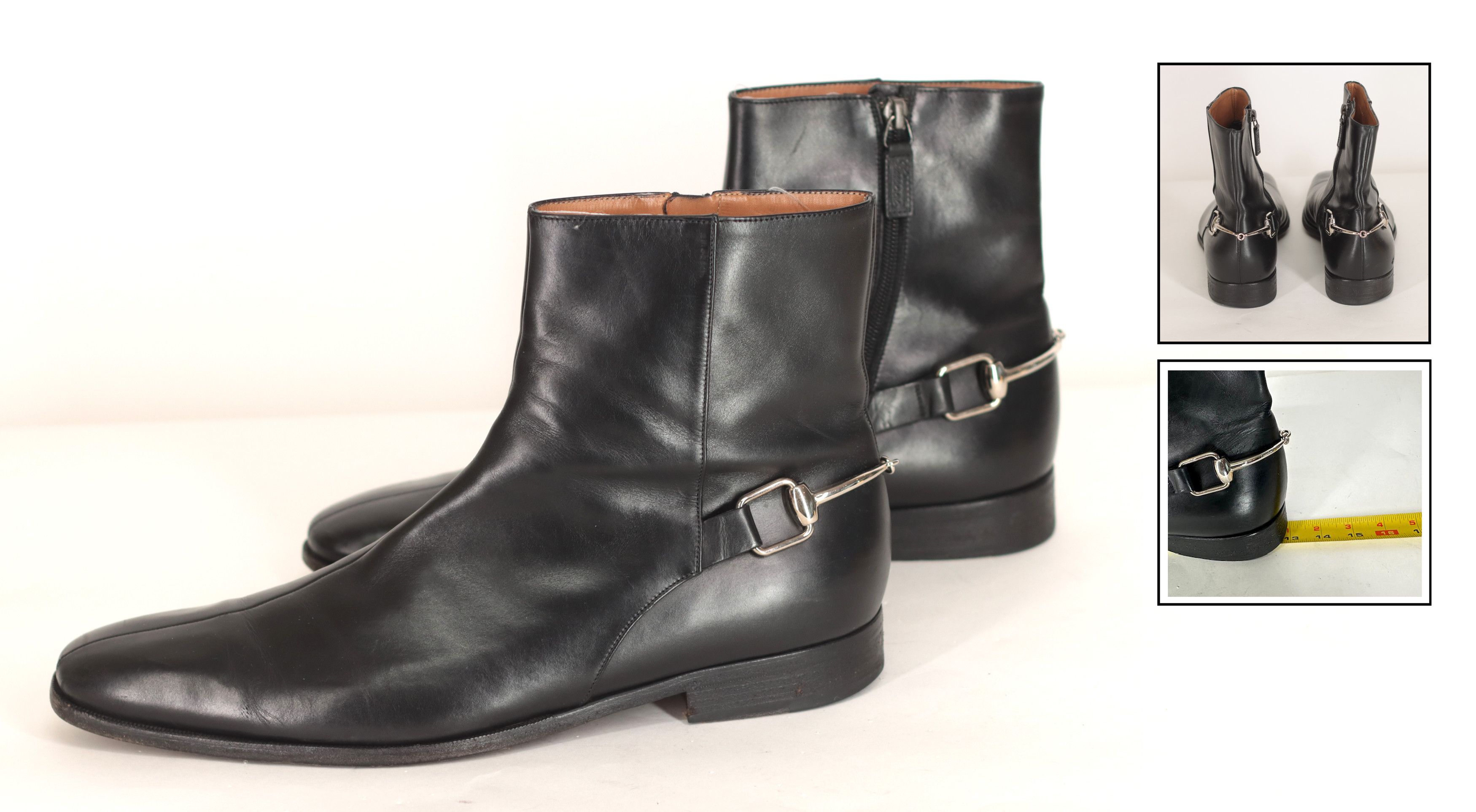 image of Gucci Tom Ford Black Horse Bit Chelsea Ankle Boots Us12.5, Men's