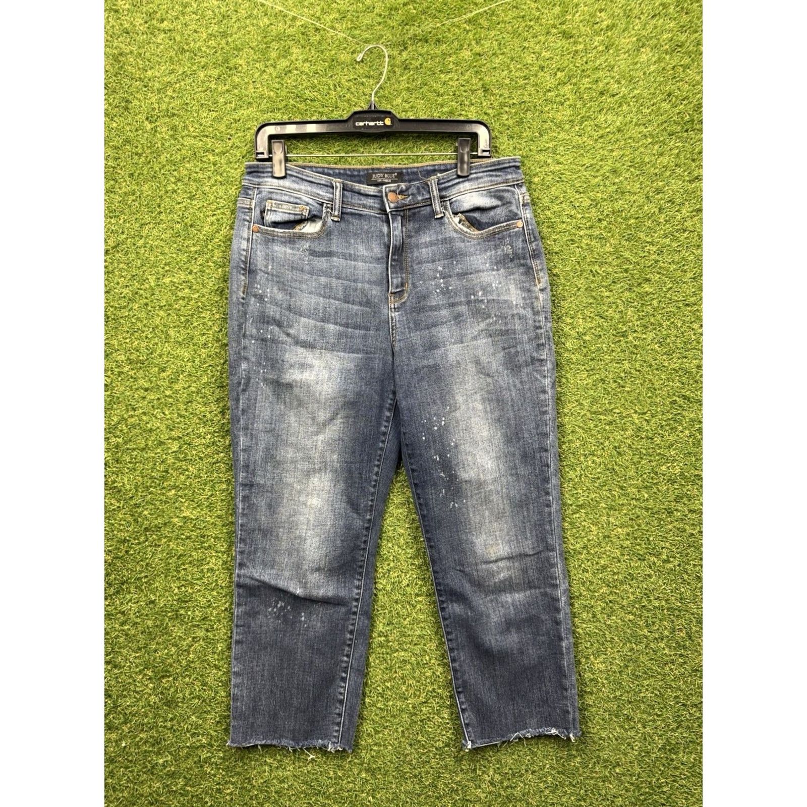 Vintage Judy Blue Jeans Womens 30 Regular Boyfriend Distressed 5-Pocket High Rise Blue Medium Wash JB82346DK Size 30" / US 8 / IT 44 - 2 Thumbnail