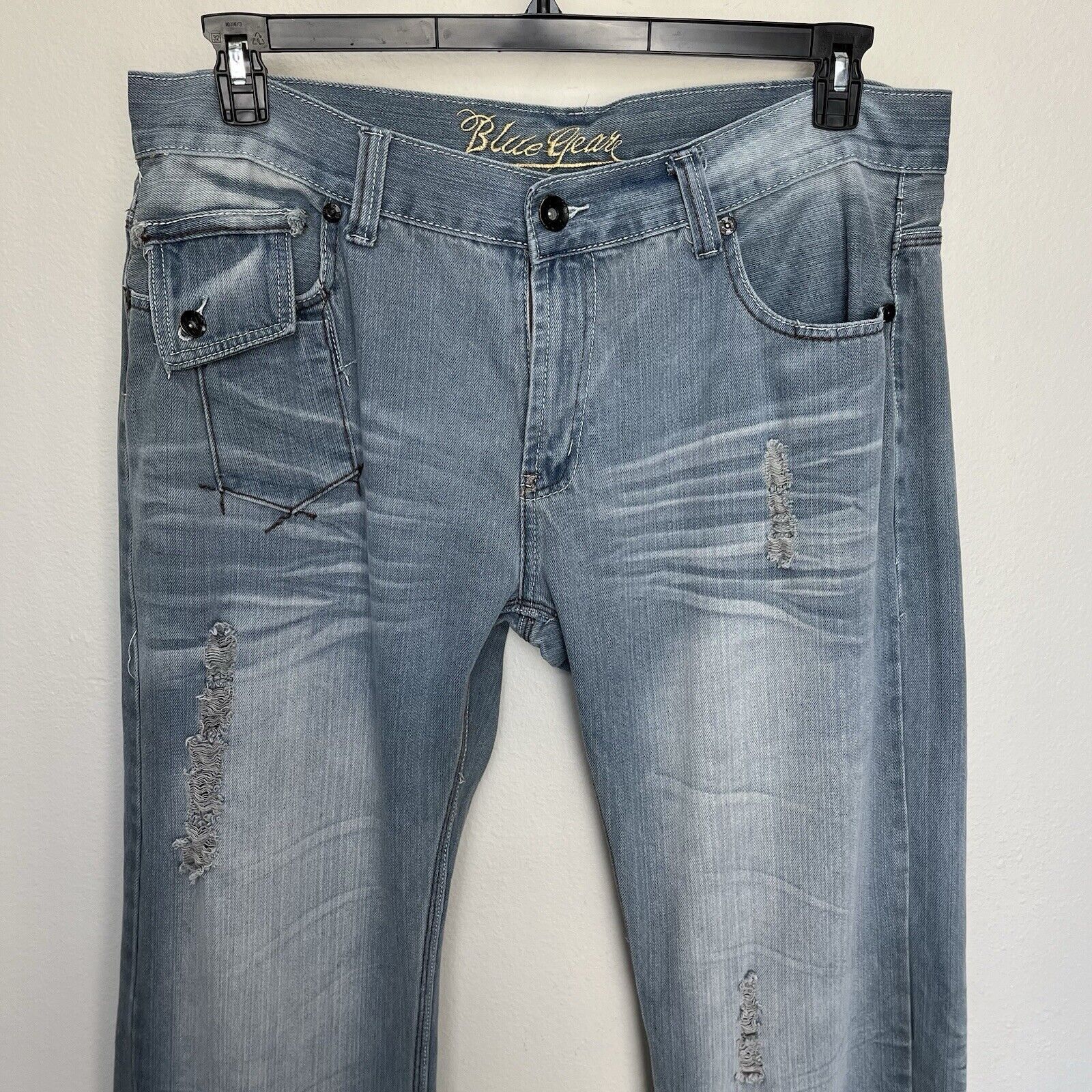 Blue Gear Blue Gear | Distressed Relaxed Baggy Jeans Vintage Y2K 38 Size US 38 / EU 54 - 3 Thumbnail