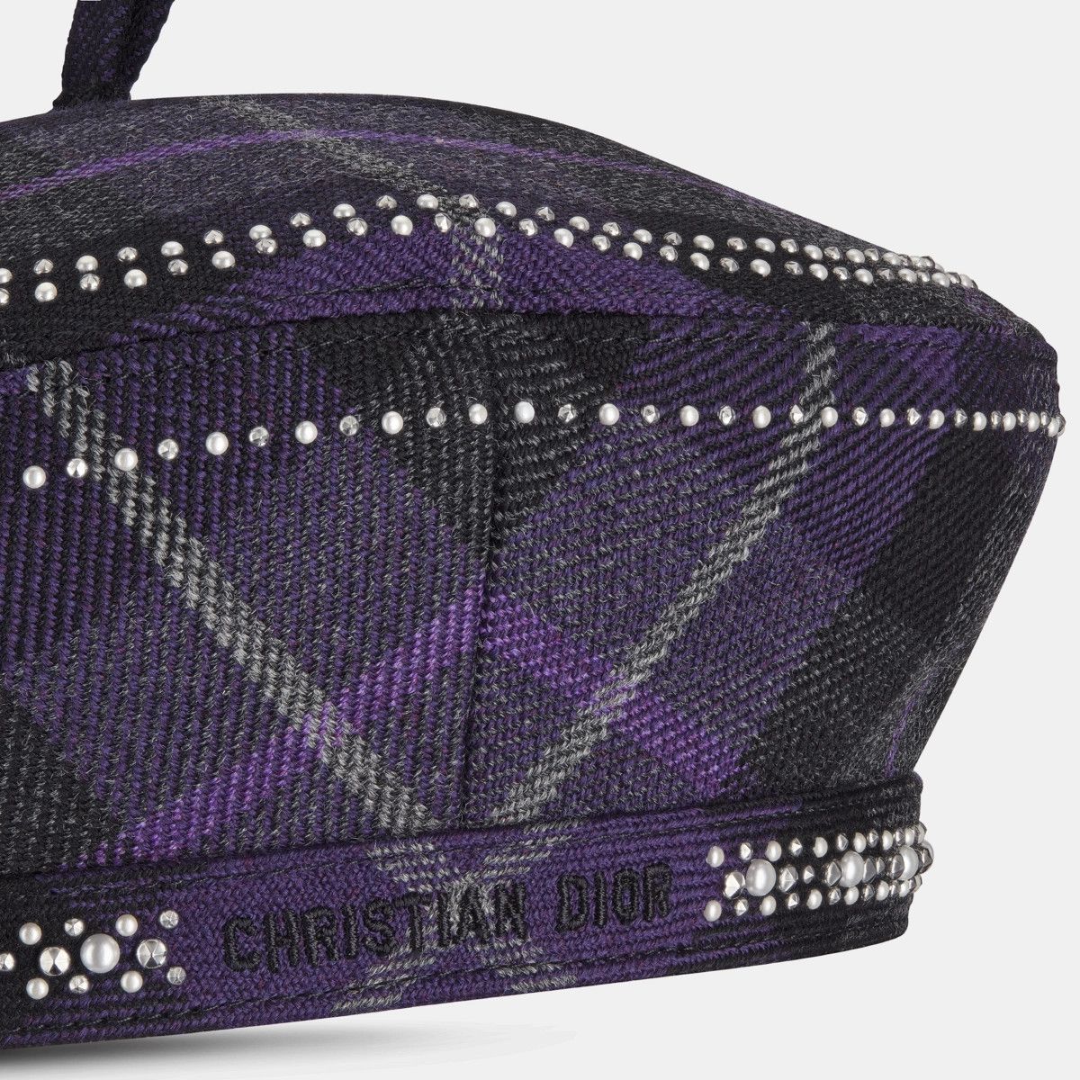 Dior o1bcso1str0226 Size:OS/Arty Check'n' Beret in Black/Purple Size ONE SIZE - 3 Thumbnail