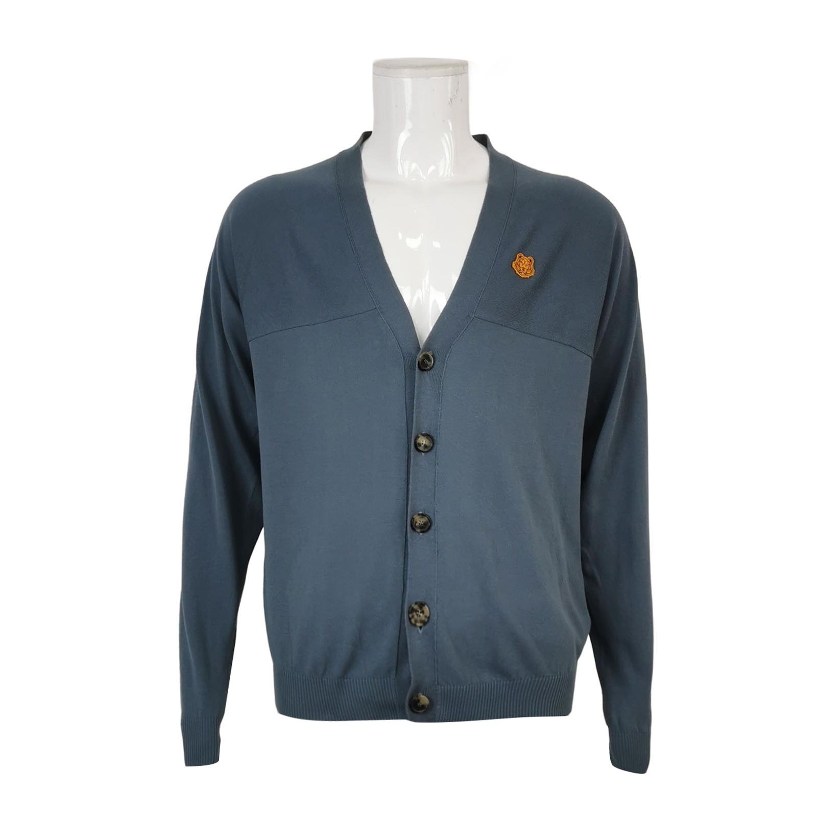 Kenzo Kenzo M Wool-Cotton V-Neck Single-Breasted Cardigan Size US M / EU 48-50 / 2 - 1 Thumbnail
