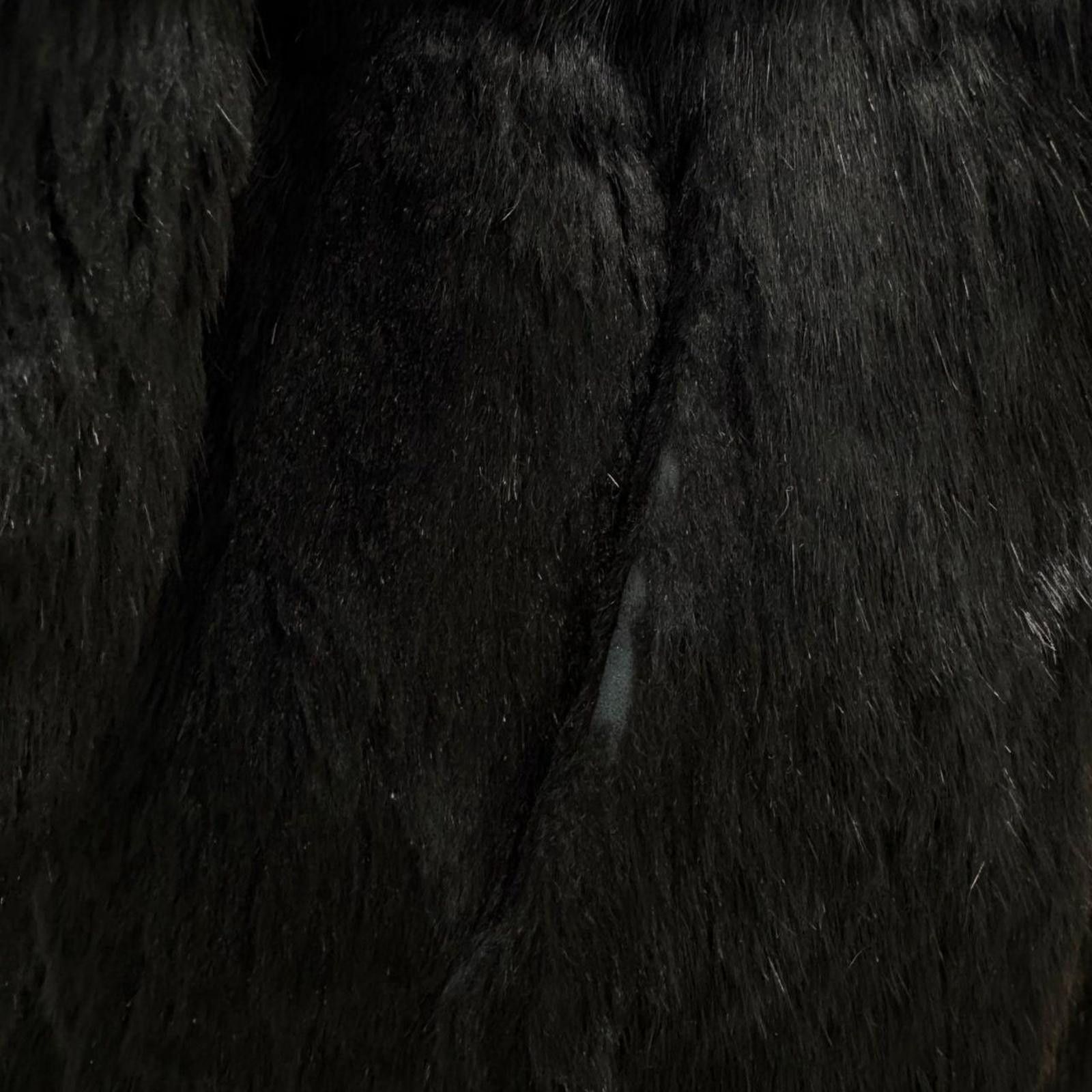 Other Vintage Black Rabbit Fur Longline Coat Size S / US 4 / IT 40 - 5 Thumbnail